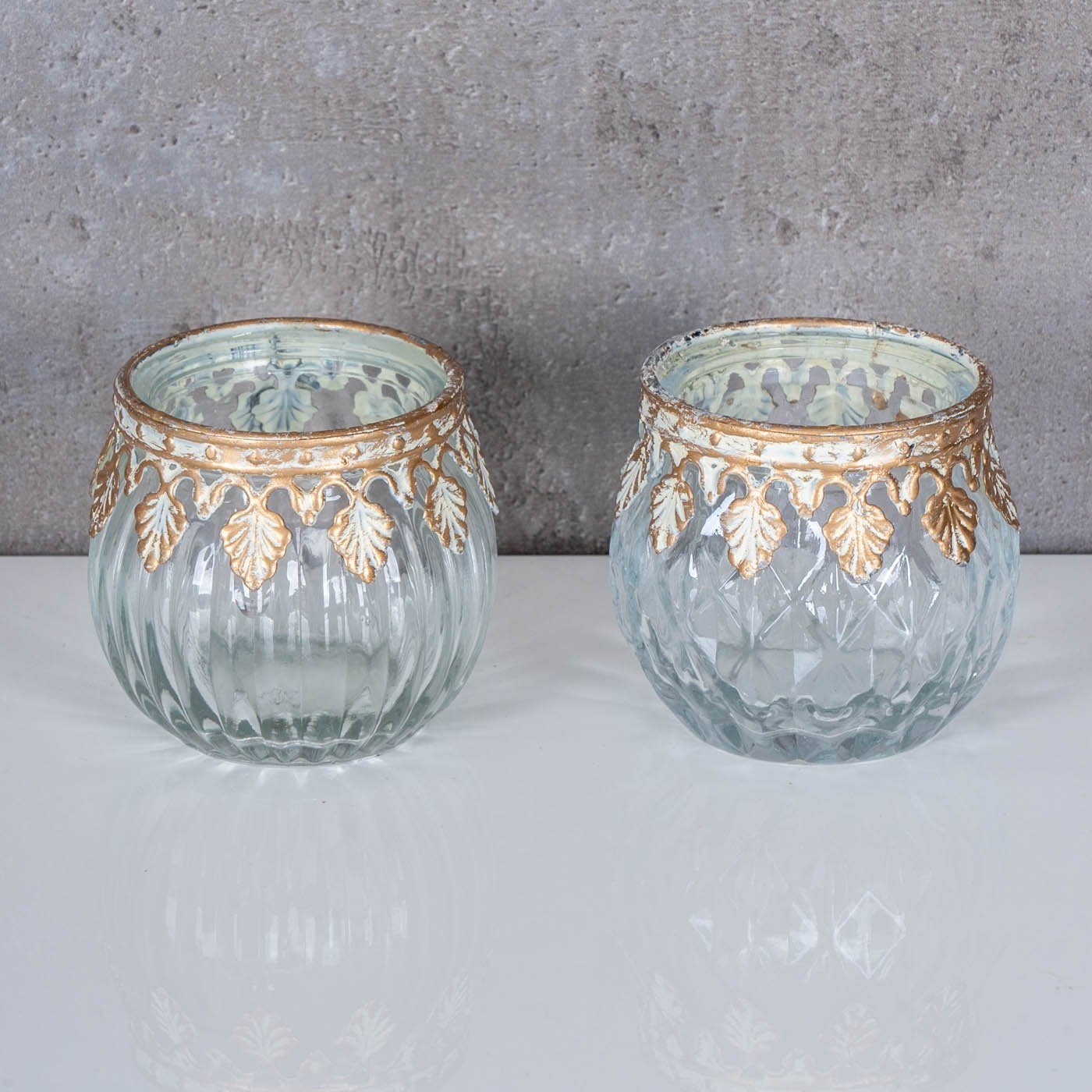 Levandeo® Teelichthalter, 2er Set Glas Windlichter günstig online kaufen