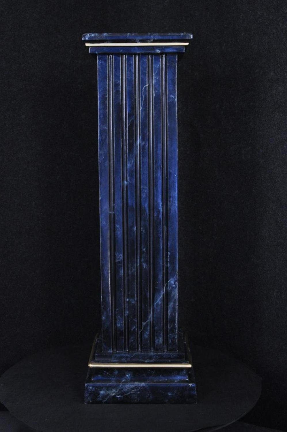 JVmoebel Skulptur, Medusa Säule Römische Säulen Marmor Skulptur Figur Deko Dekoration Blau