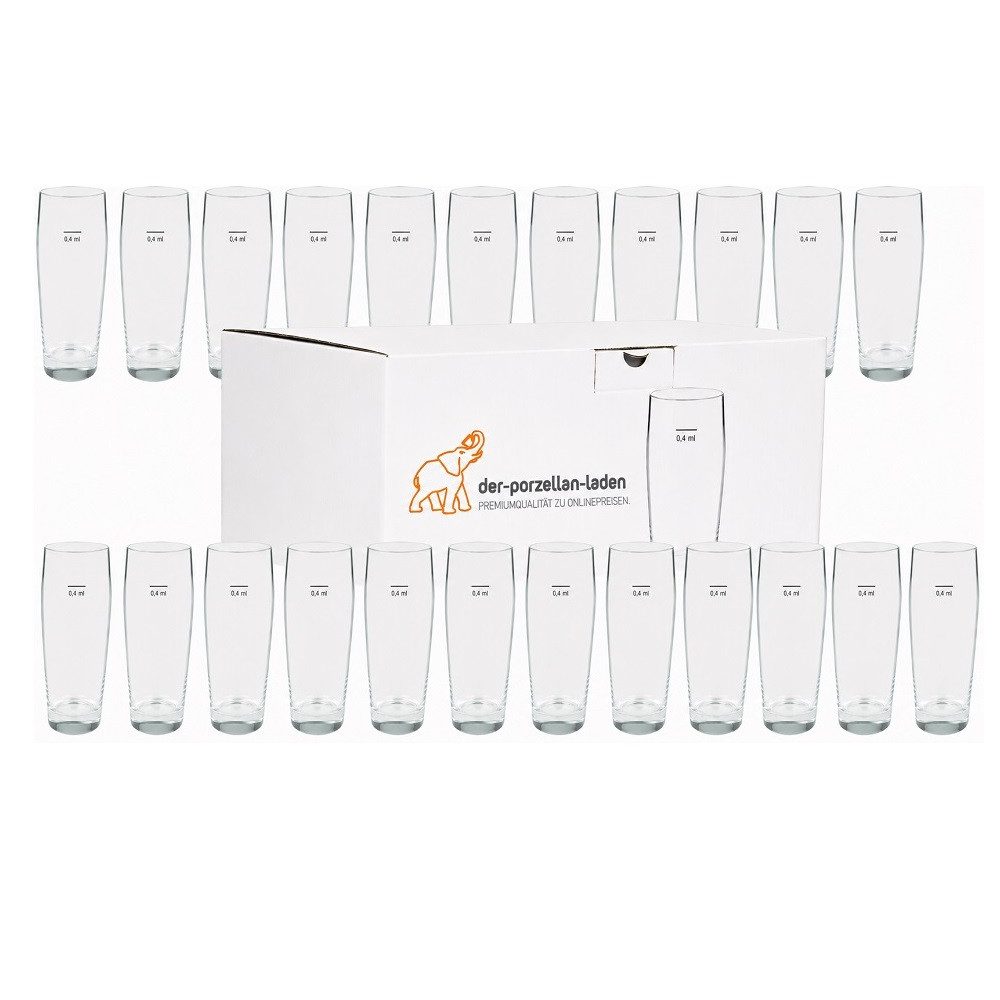 Arcoroc Bierglas Der-Porzellan-Laden Willi Becher 500 ml geeicht auf 400 ml 36er Set, Glas