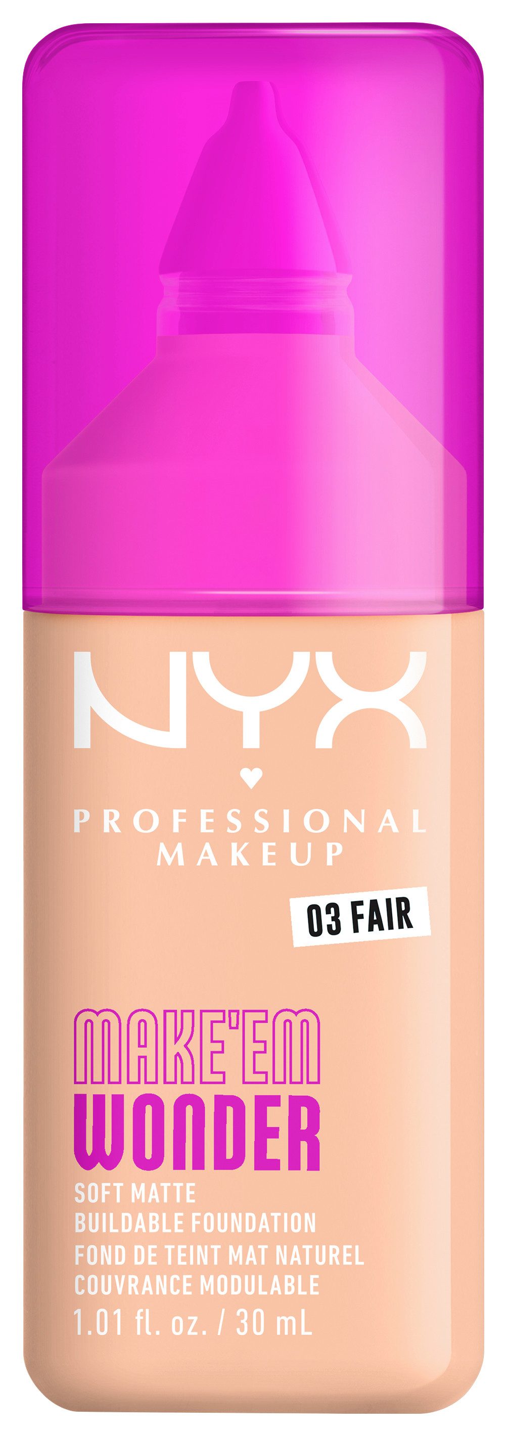 NYX PROFESSIONAL MAKEUP Foundation MAKE 'EM WONDER FOUNDATION, perfekter No-Makeup-Makeup-Look bis zum Full Glam