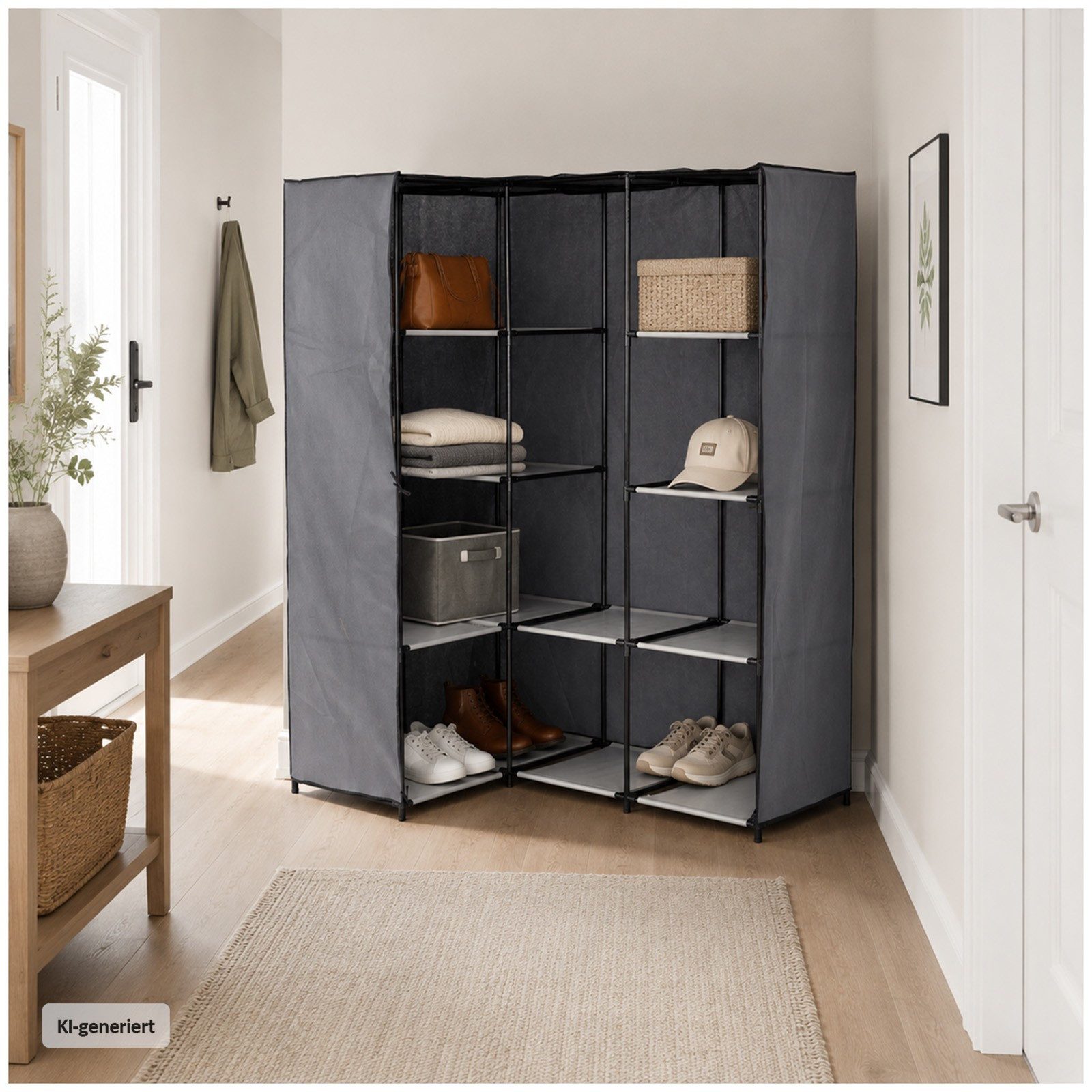 HTI-Living Stoffschrank Eckregal Lena (Stück, 1-St., 1 Stoffschrank) Eckkleiderschrank – Bild 2 von 4