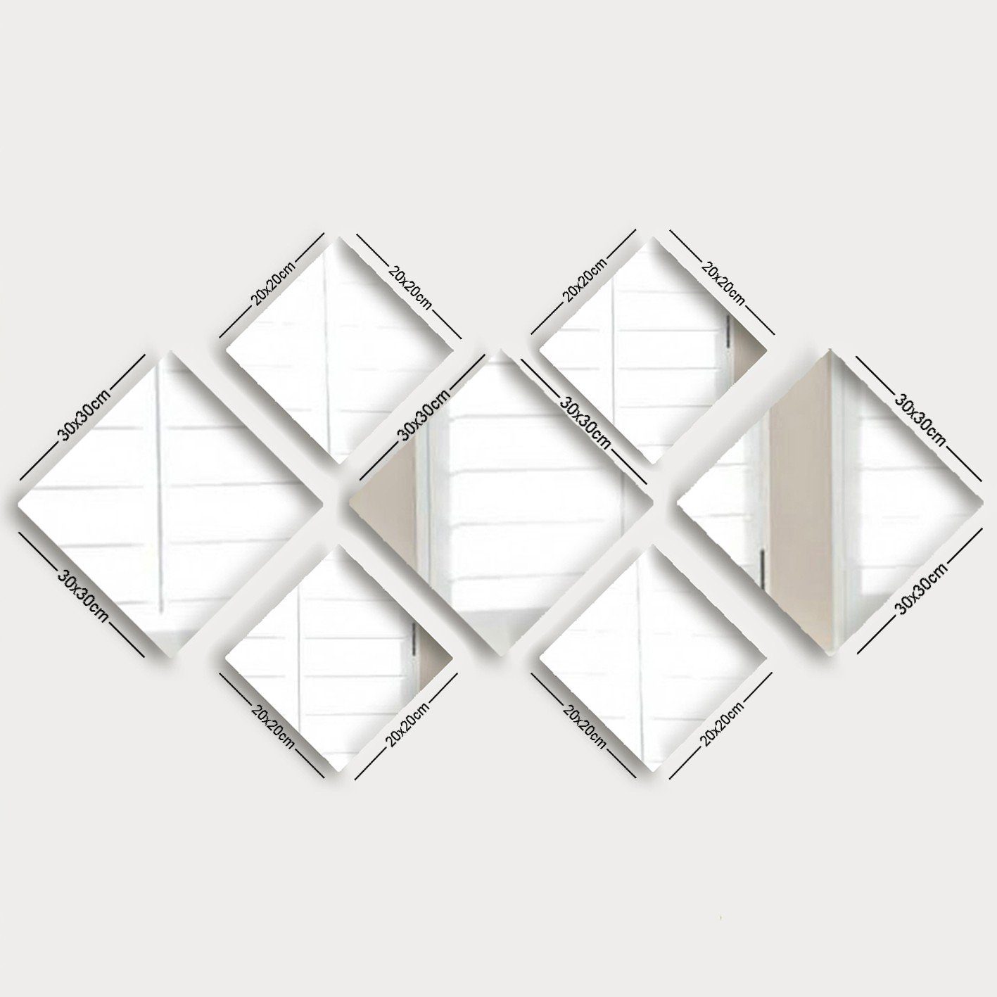 Skye Decor Wandspiegel 100% GLASS, 20 x 20 cm (4 Pieces) R1113 (7-St) günstig online kaufen