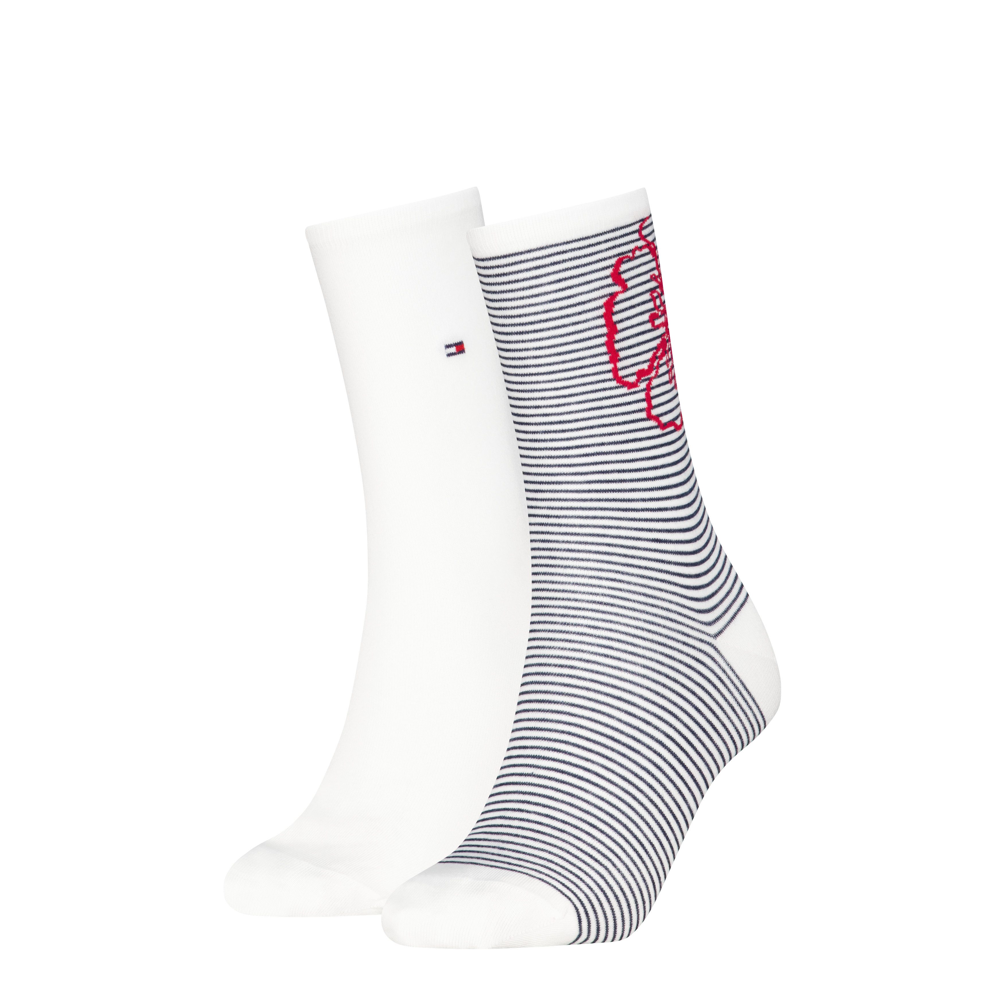 Tommy Hilfiger Socken TH WOMEN SOCK 2P FLOWER STRIPE (2 Paar)