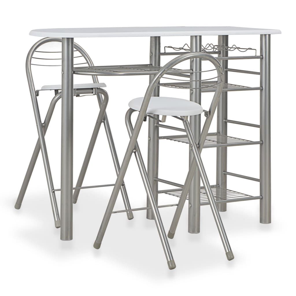 vidaXL Essgruppe 3-tlg. Bar-Set mit Regalen günstig online kaufen