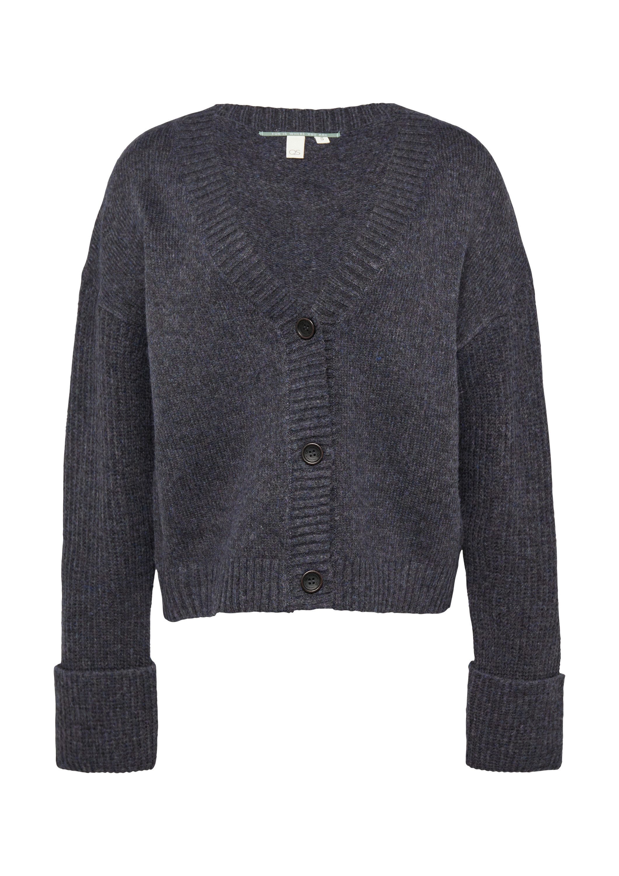 QS Cardigan Strickjacke Weiche Strickjacke in melierter Optik günstig online kaufen