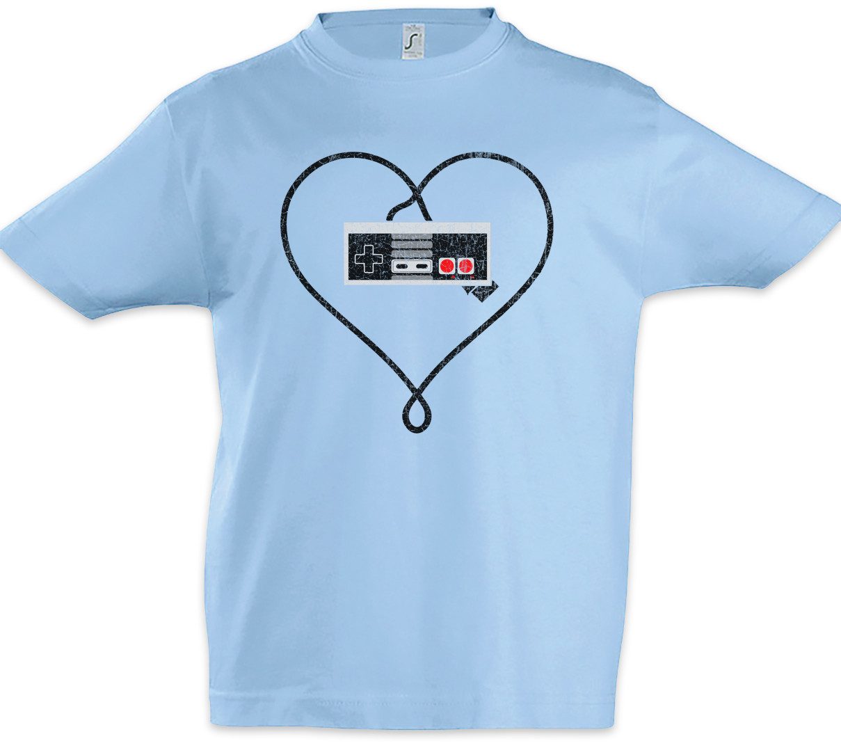 Print-Shirt Gamer Love Kinder T-Shirt Gamer Controller Video Game Joystick TV 80s
