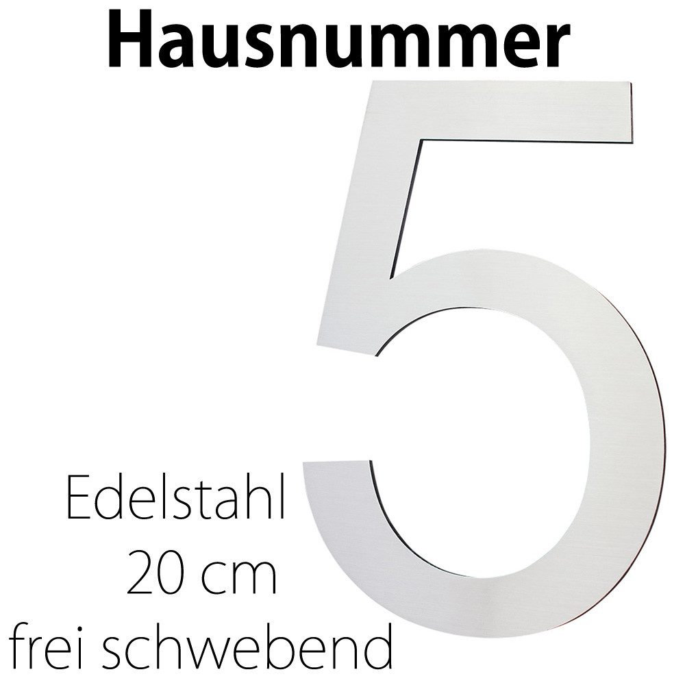 Normaluz Selbstklebendes Edelstahl-Schild „Nummer 3“ – 5x5 Cm, Quadratisch, 0,8 Mm Stark
