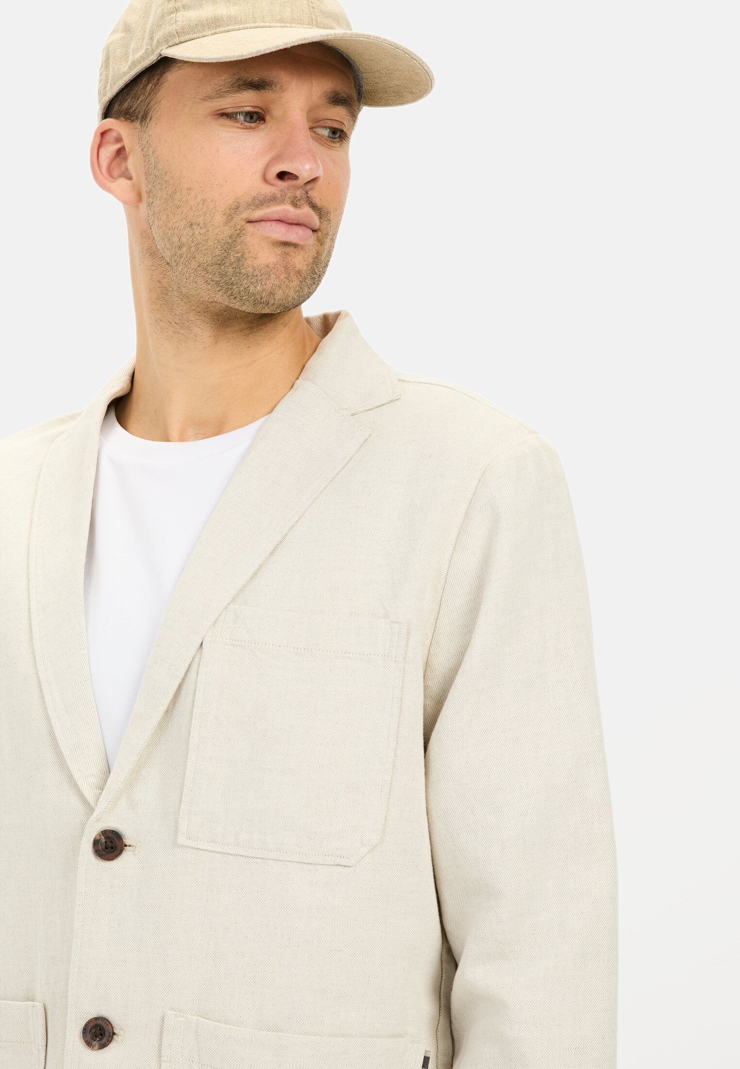 camel active Leinensakko mit 3-Knopfleiste Langarm