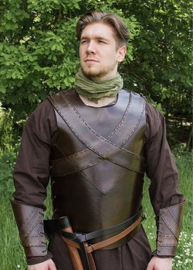 Battle Merchant Ritter-Kostüm Brustpanzer aus Leder mit gekreuzten Bändern
