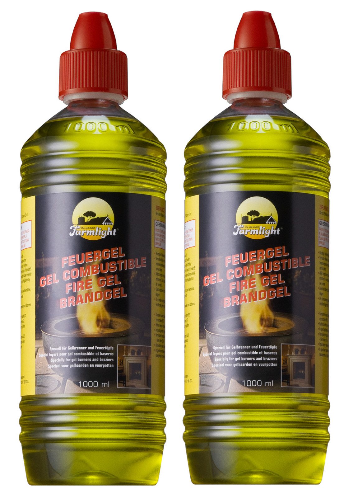 HEKERS Brennpaste Farmlight Brenngel 2 L – Saubere Flamme für Kamin & Tischfeuer, 2 l