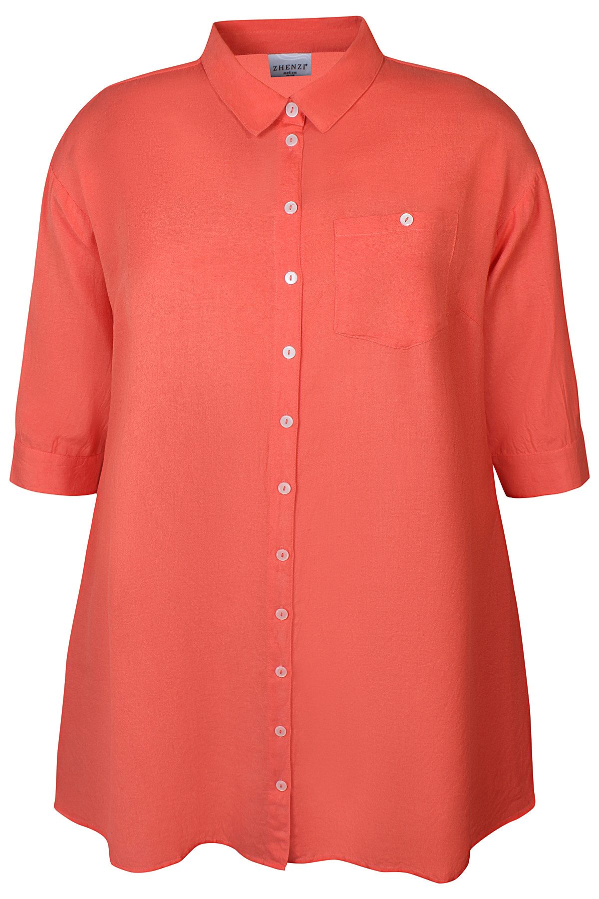 Zhenzi Blusenkleid Blusenkleid Hyla coral Unifarben günstig online kaufen