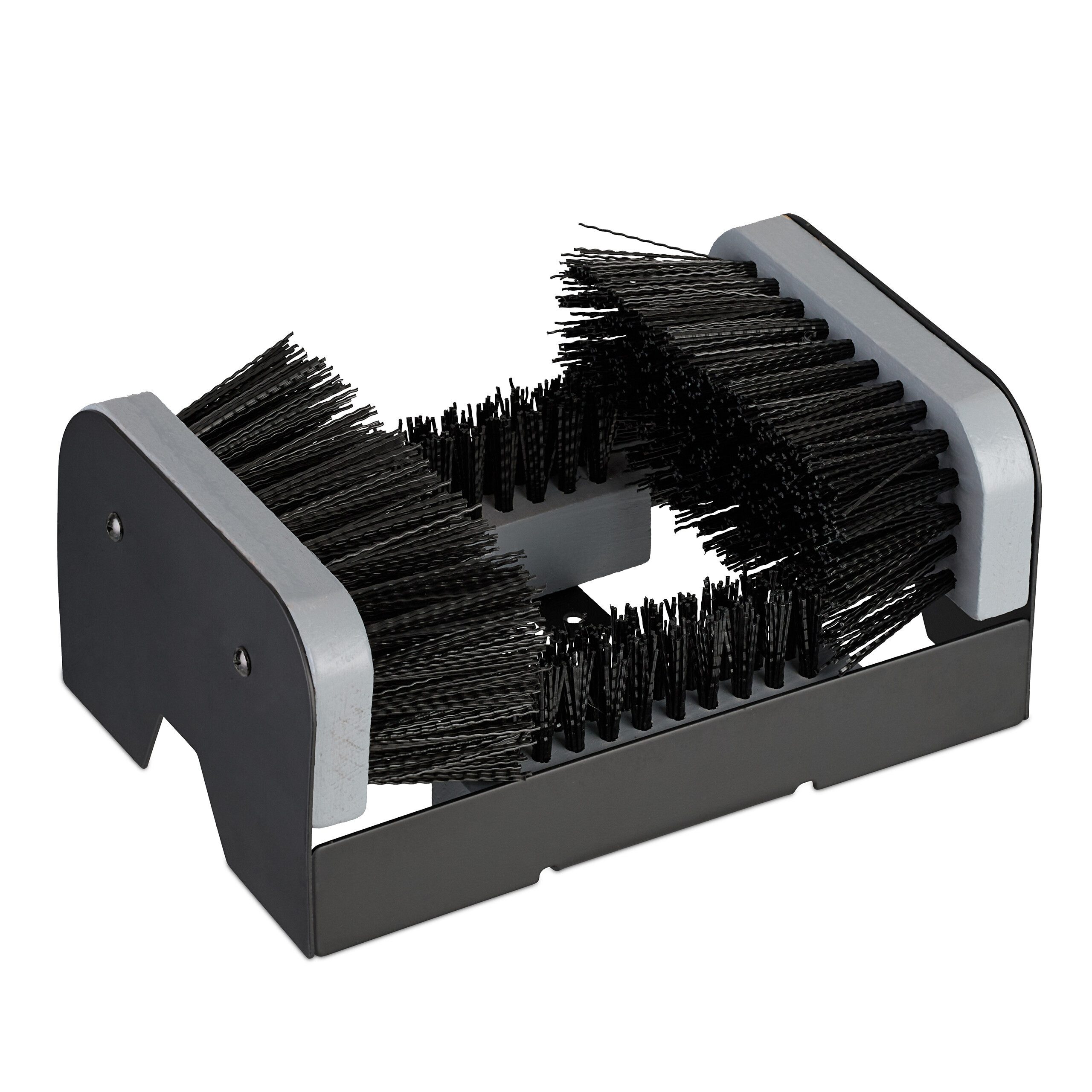 relaxdays Schuhputzbürste Schuhabstreifer mit Rundum-Bürsten, Arbeitsschuhe