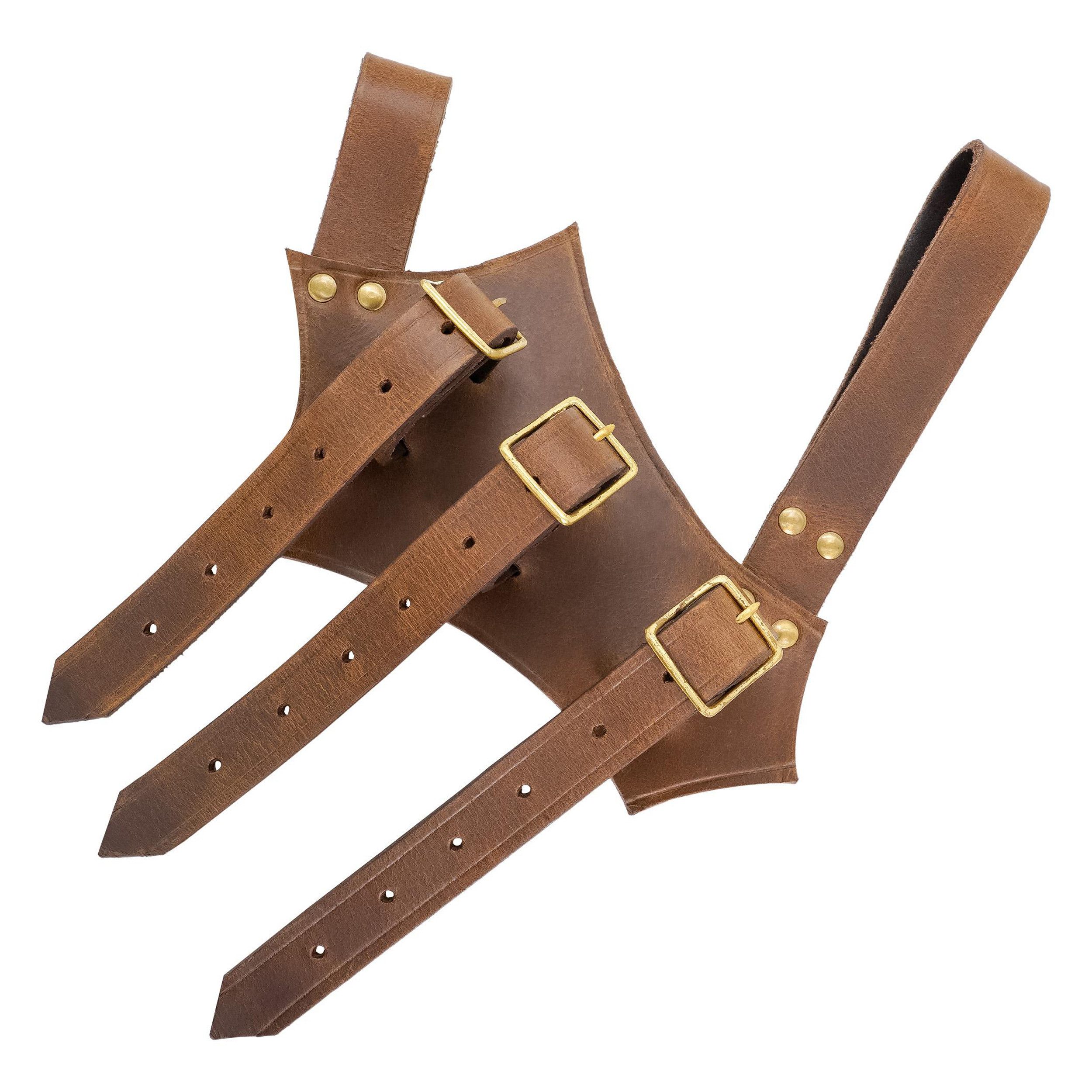 Lord Of Battles Gürtelhalter Schwerthalter oder Axthalter mit 3 Schnallen - Braun