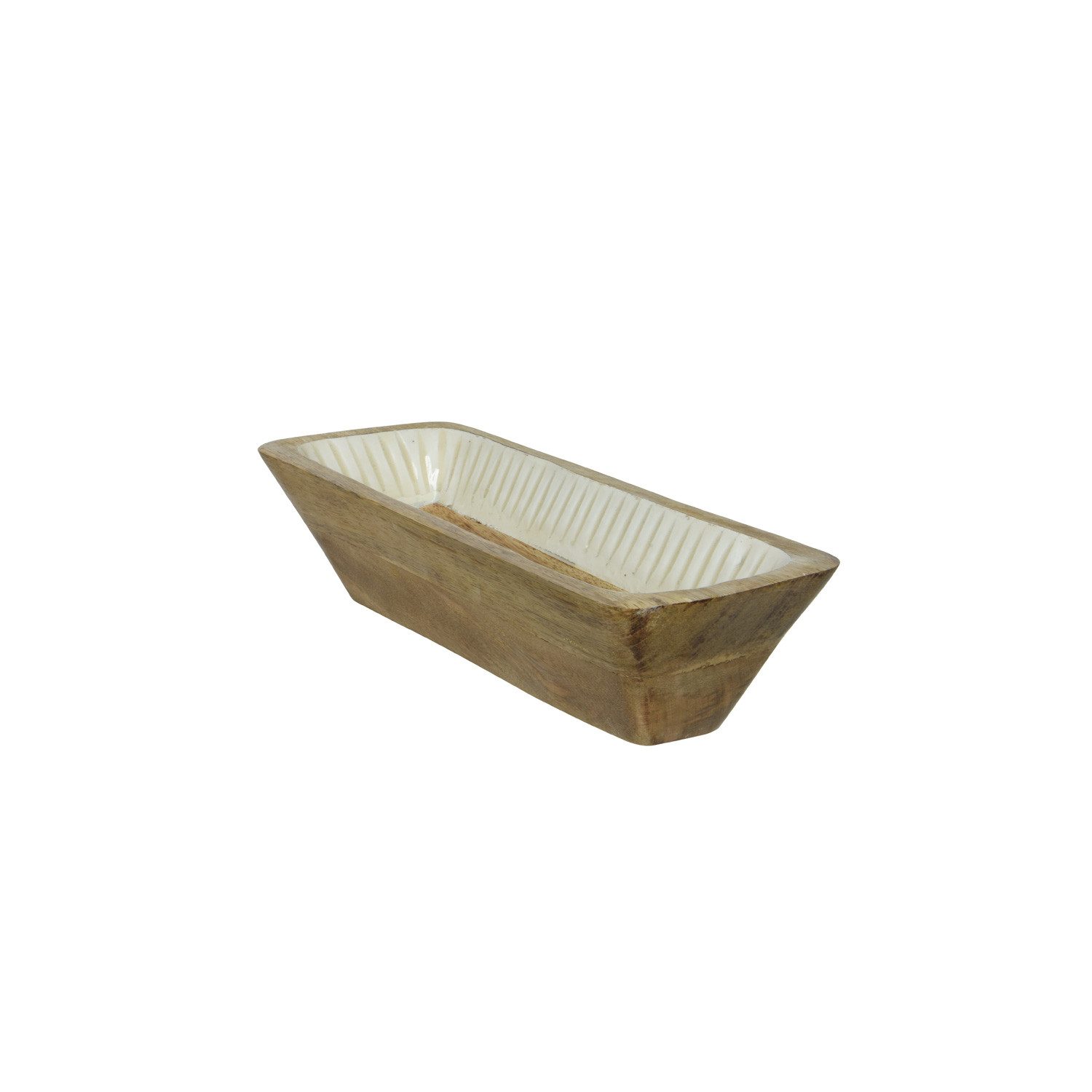 MARELIDA Dekoschale Deko Schale rechteckig Mangoholz Kerzen Zierschale Dekotablett 30cm