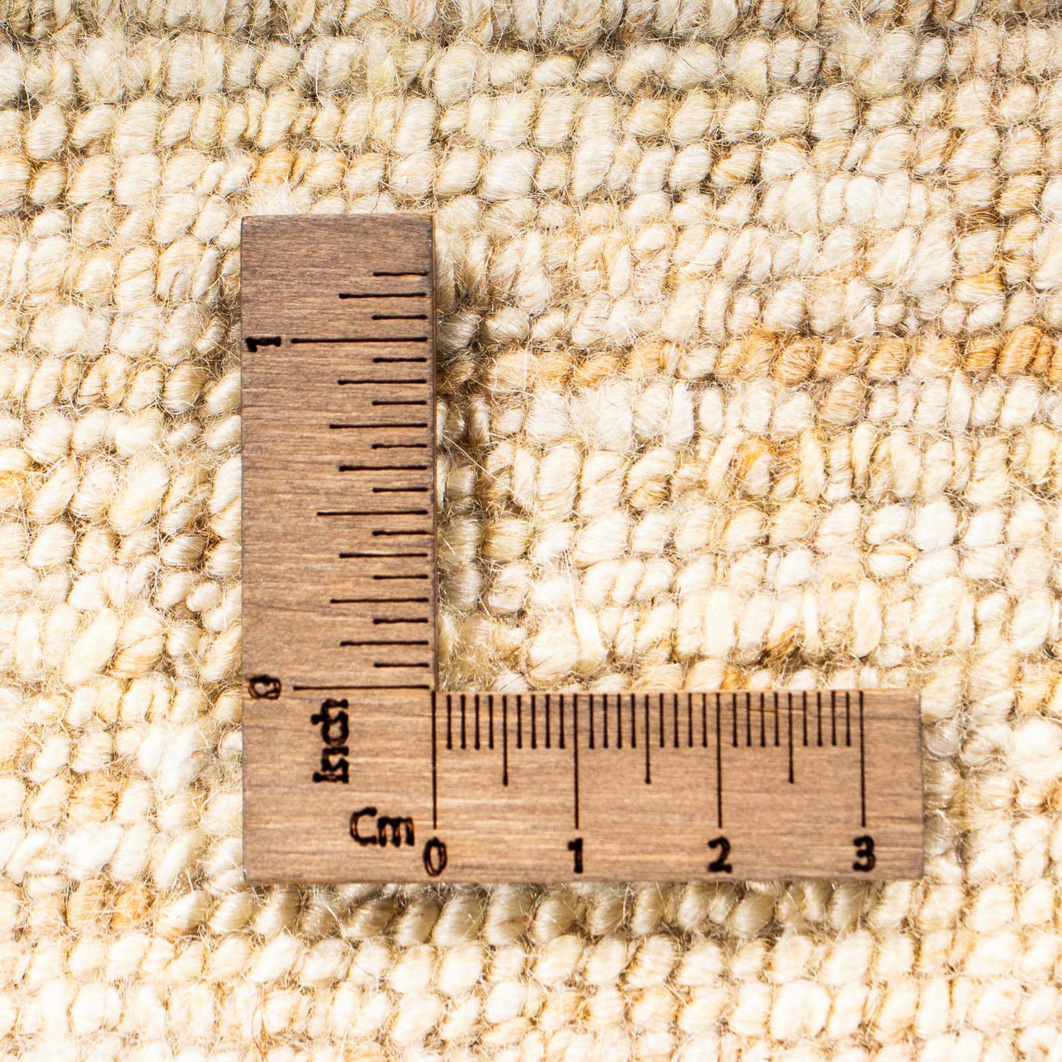 Handgeknüpft, Wollteppich rechteckig, - Gabbeh cm - Perser 60 morgenland, 18 mit - x mm, Einzelstück beige, Wohnzimmer, 40 Höhe: Zertifikat