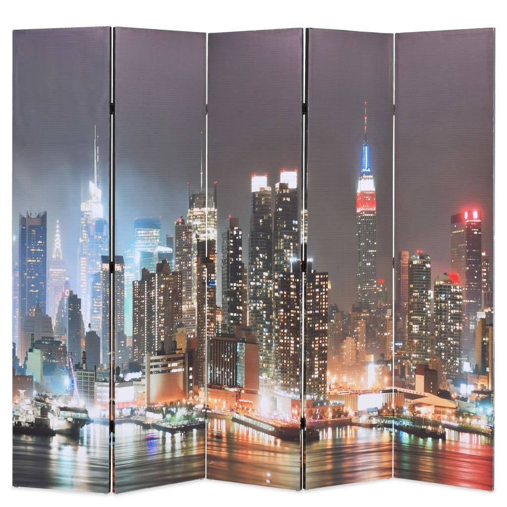 furnicato Raumteiler klappbar 200 x 170 cm New York bei Nacht, 1-tlg.