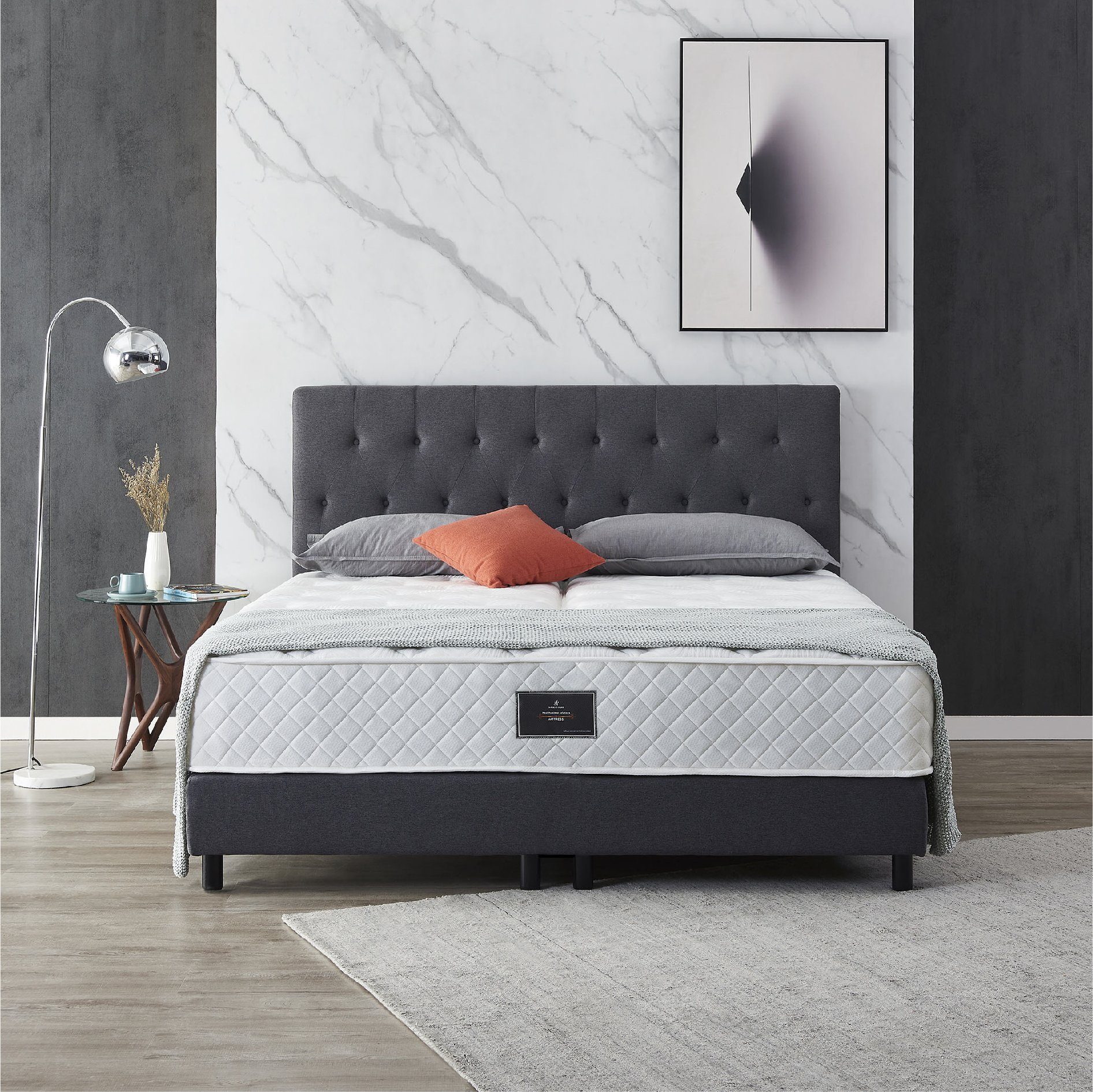 V6 Boxspringbett Modell 211 mit Taschenfederkernmatratze günstig online kaufen