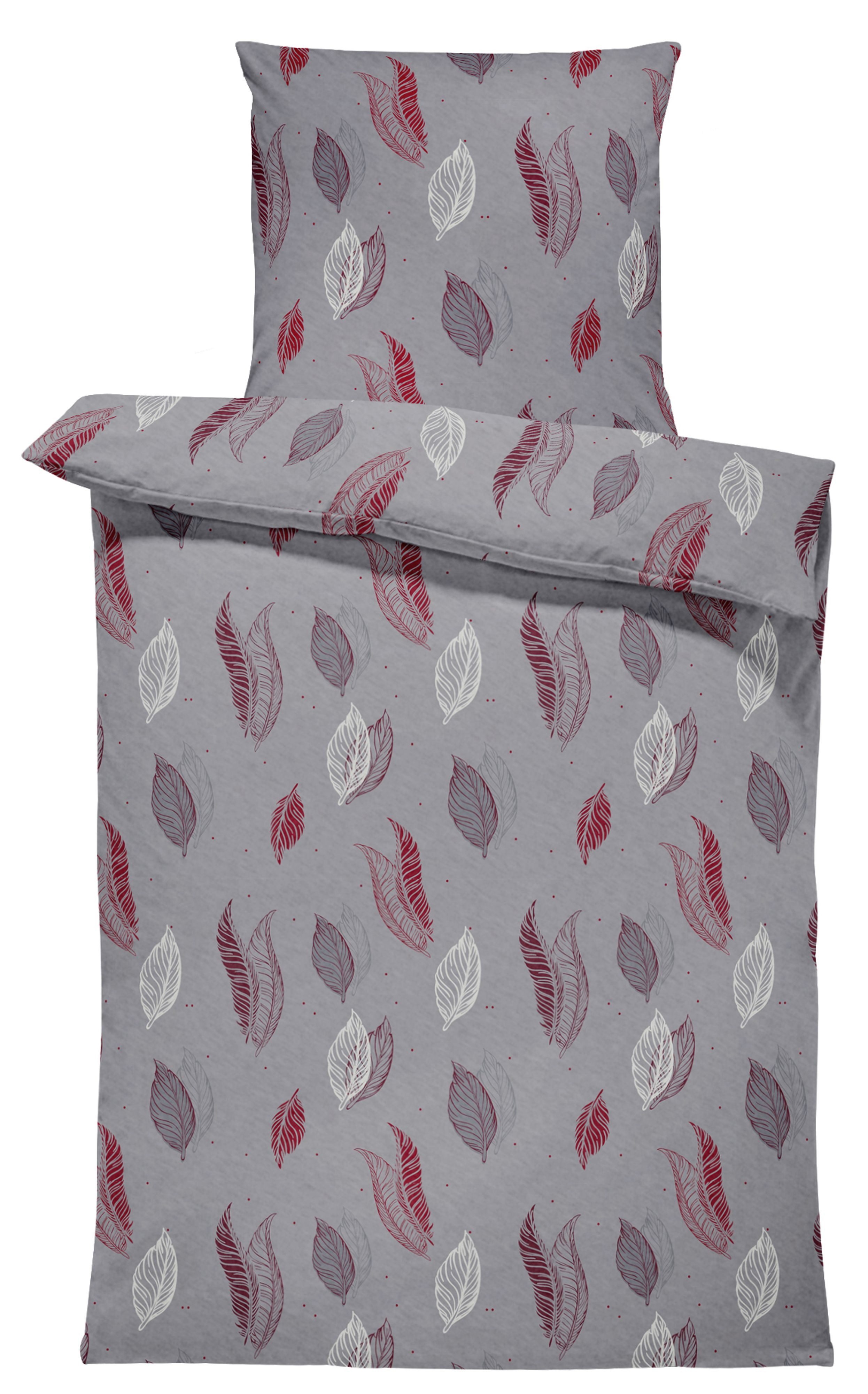 One Home Bettwäsche Leaves, Fleece, 4 teilig, Blätter modern, kuschelig fla günstig online kaufen
