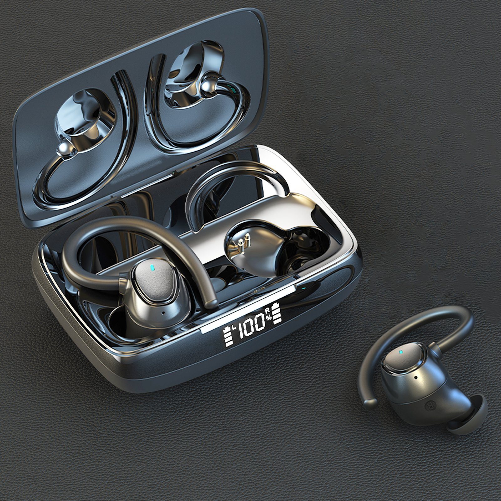 Yuede Bluetooth 5.3 Sportkopfhörer,IP7 Wasserdicht Earbuds In-Ear-Kopfhörer (24H Immersive Bass, mit Digital LED Display, ENC HD Anruf One Step Pairing, 13-mm-Schwingspule)