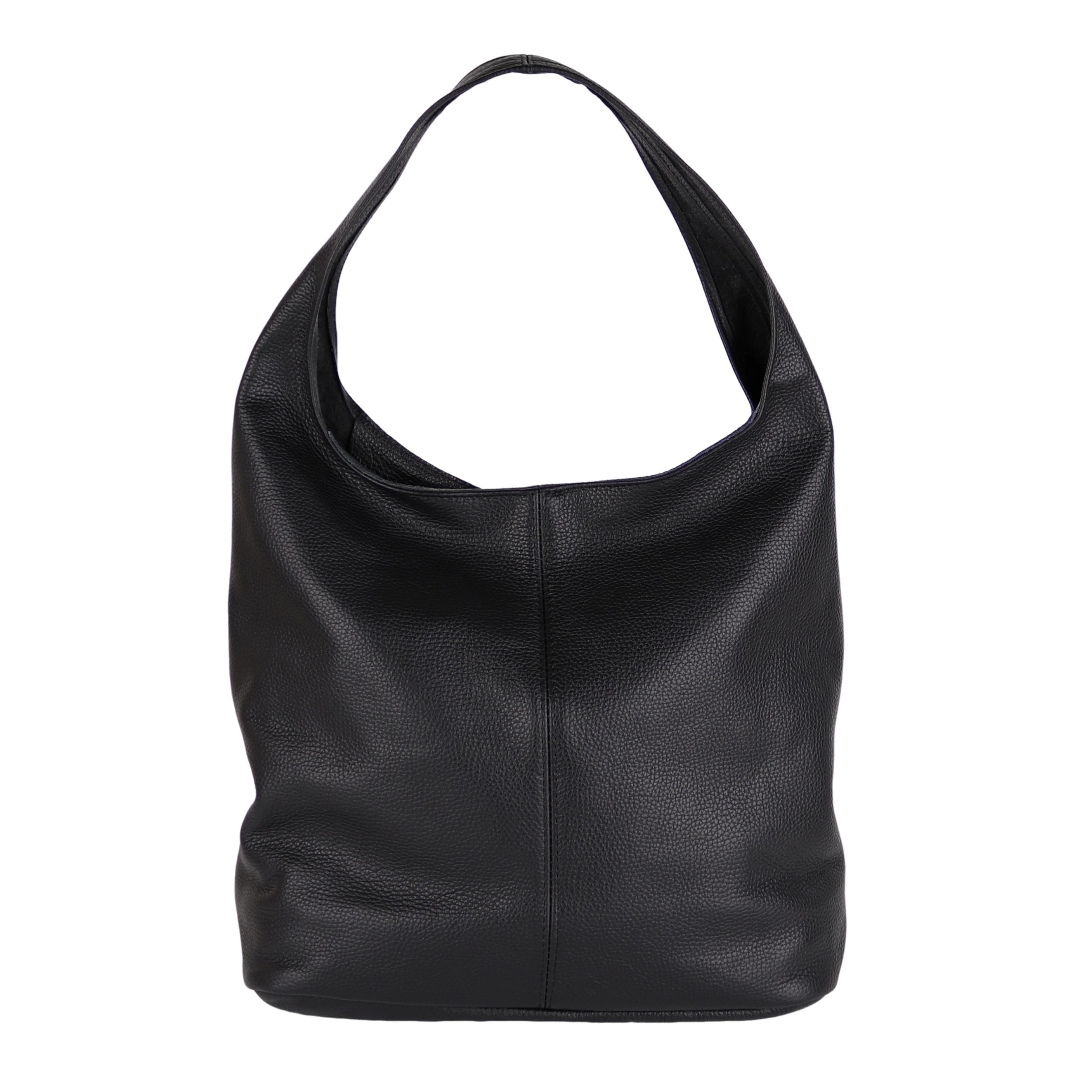 Beuteltasche aus Echtleder, Made in Italy, Shopper Tasche