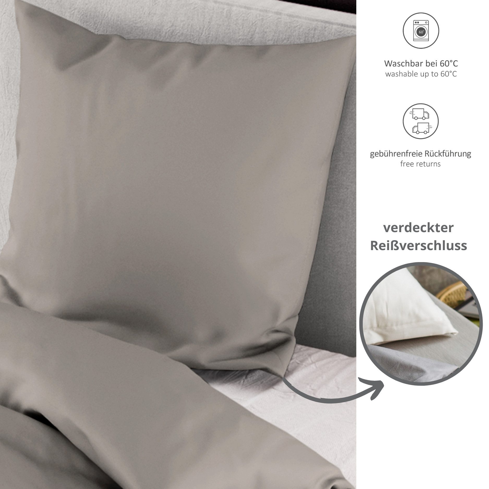 liebling Bettwäsche Satin, Mako Satin, sanforisiert, günstig online kaufen
