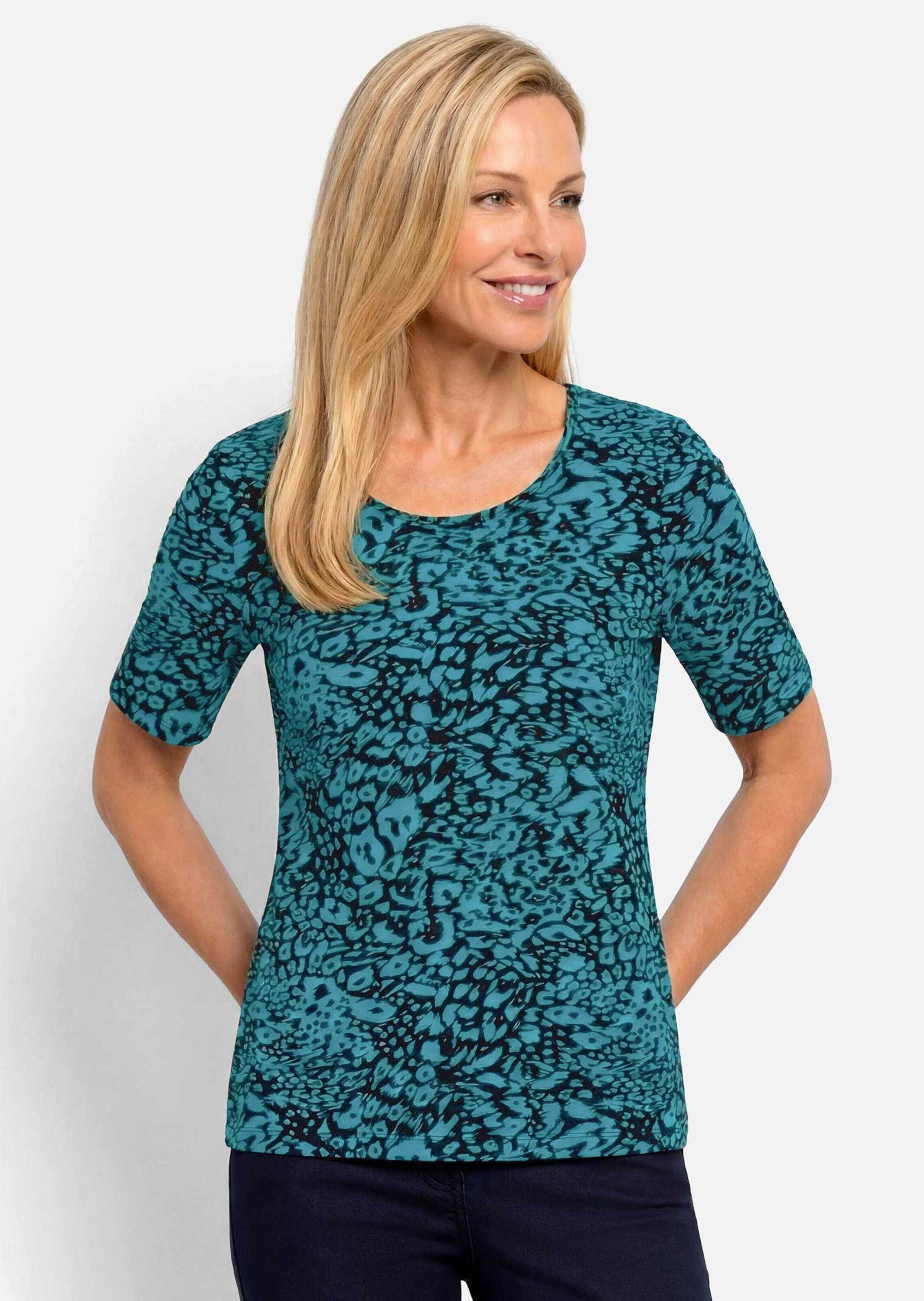 GOLDNER T-Shirt Viskoseshirt mit Leo Print