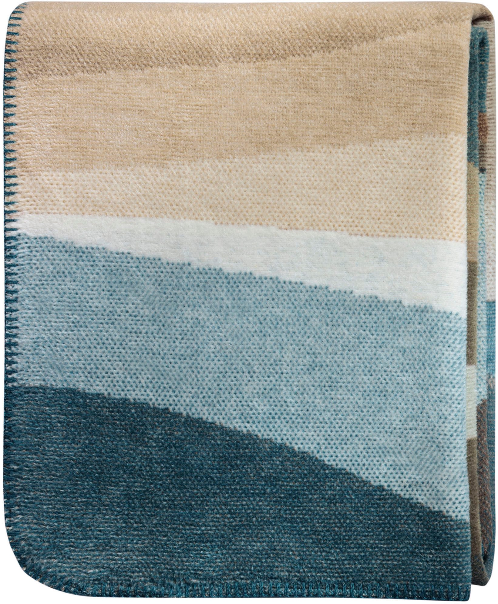 Wohndecke Iceland Horizon mit geketteltem Zierstich, Biederlack, Made in Germany – Bild 2 von 5