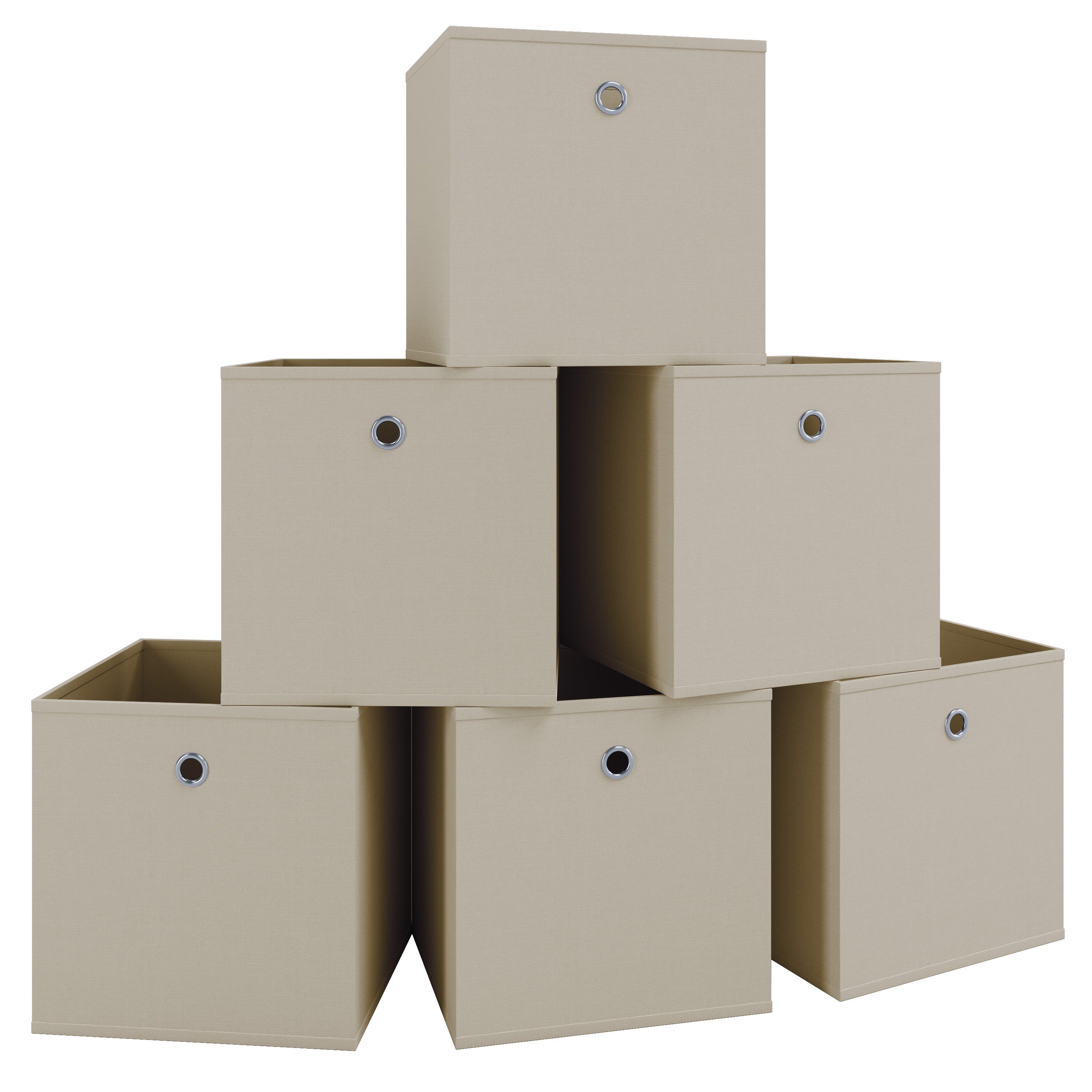 VCM Faltbox Boxas 6er Set B. 27 x T. 27 x H. 28 cm (Spar-Set, 6), Nützlicher Helfer beim Verstauen, Diele oder Kleiderschrank, 6 Fächer