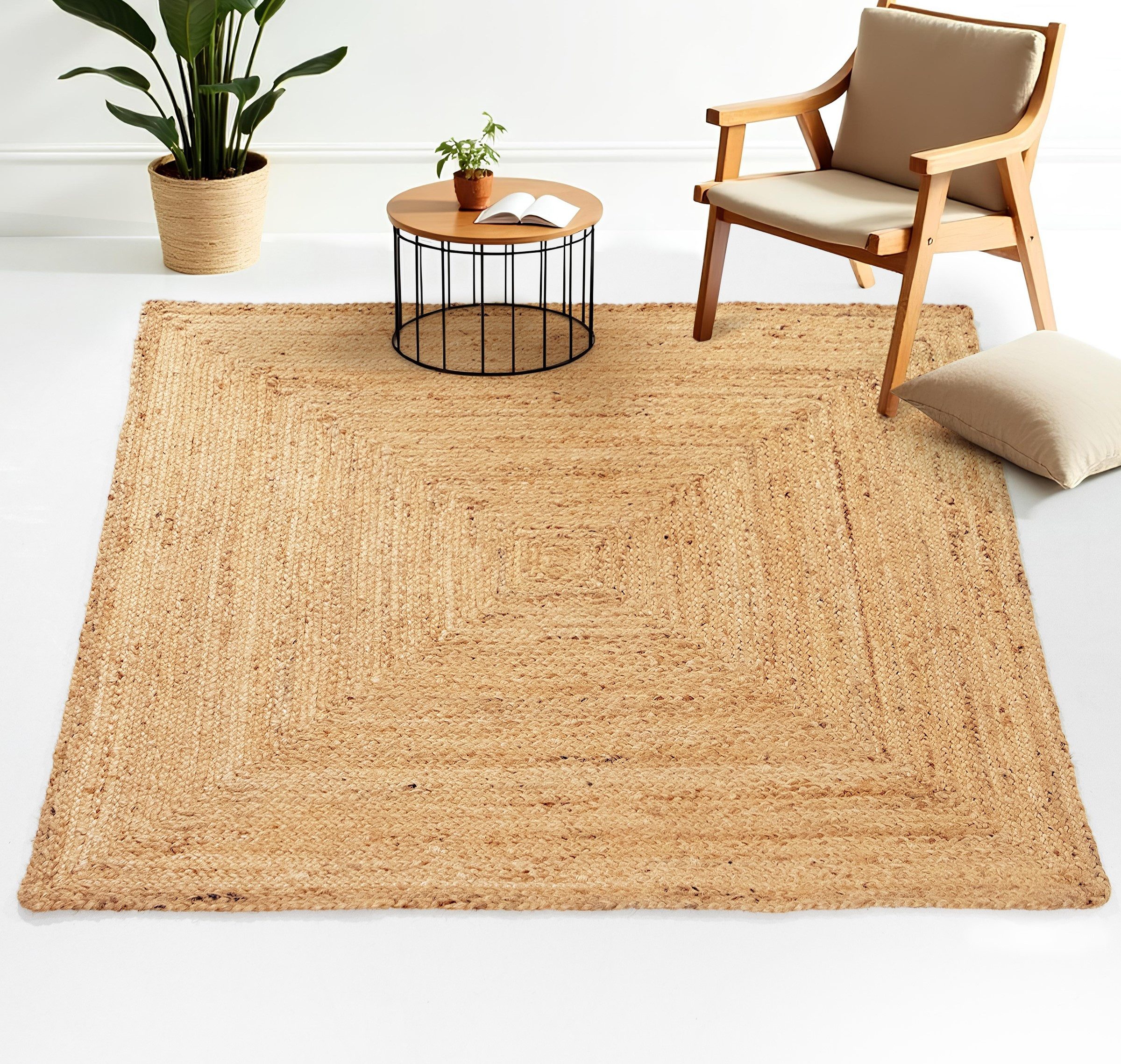 carpetfine Teppich Nele Juteteppich Naturfaser, rechteckig, Höhe: 6 mm, geflochtener Wendeteppich aus 100% Jute, quadratisch und als Läufer – Bild 2 von 5