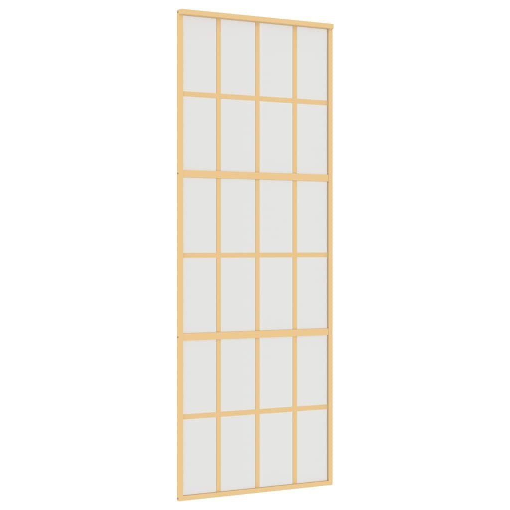vidaXL Zimmertür 76 x 205 cm Schiebetür Golden 76x205 cm Matt ESG-Glas und Aluminium Zi