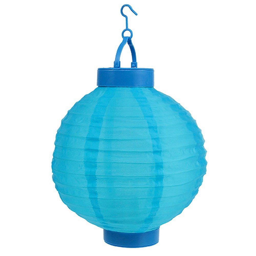 Windlicht Lampion LED Solar Blau 20cm Zeltlampe Garten Deko