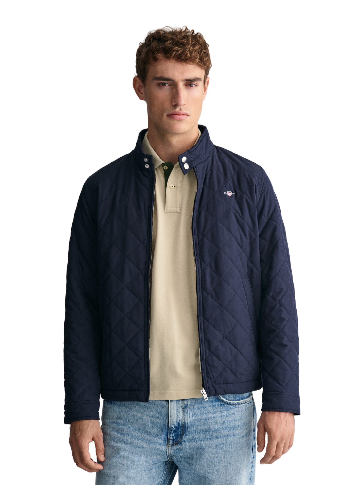 Gant Outdoorjacke blau,Casual,Polyester,Unifarben,Stehkragen,Lang,Regular Fit