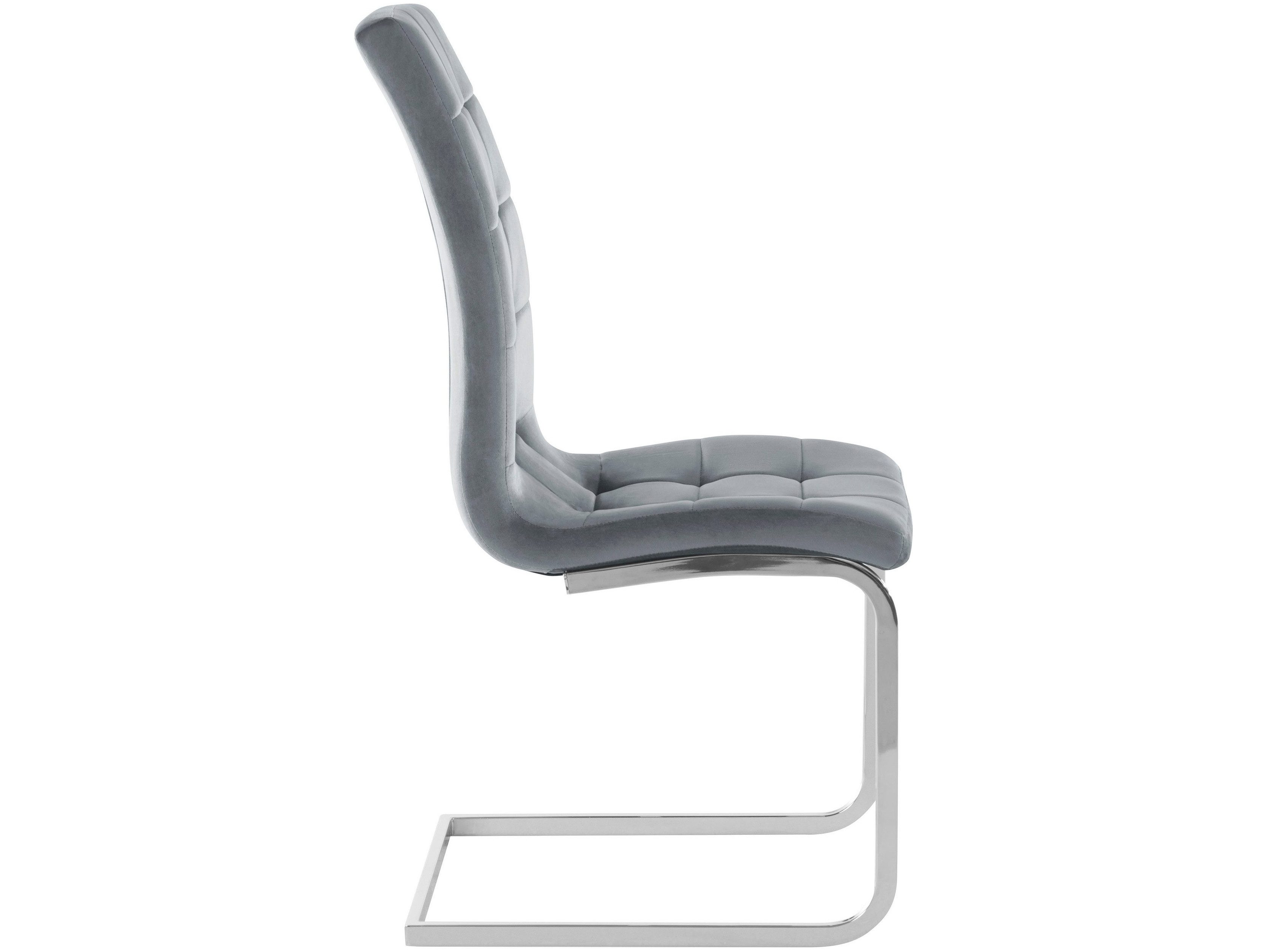 loft24 Freischwinger Bruno (2er-Set, 2 St), Esszimmerstuhl modern, Stuhlset, Küchenstuhl, Samtoptik