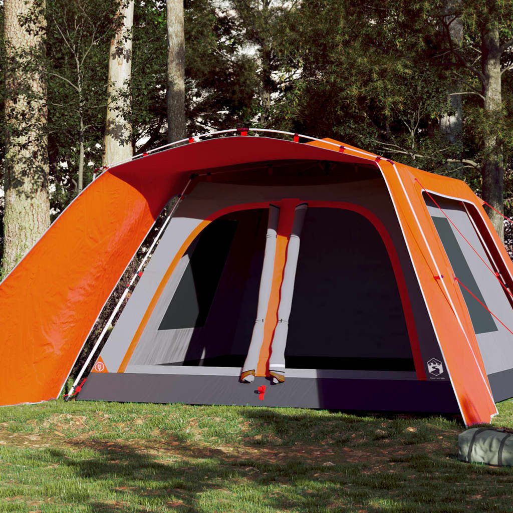 Faltzelt Familienzelt 563x328x229 cm Grau-Orange
