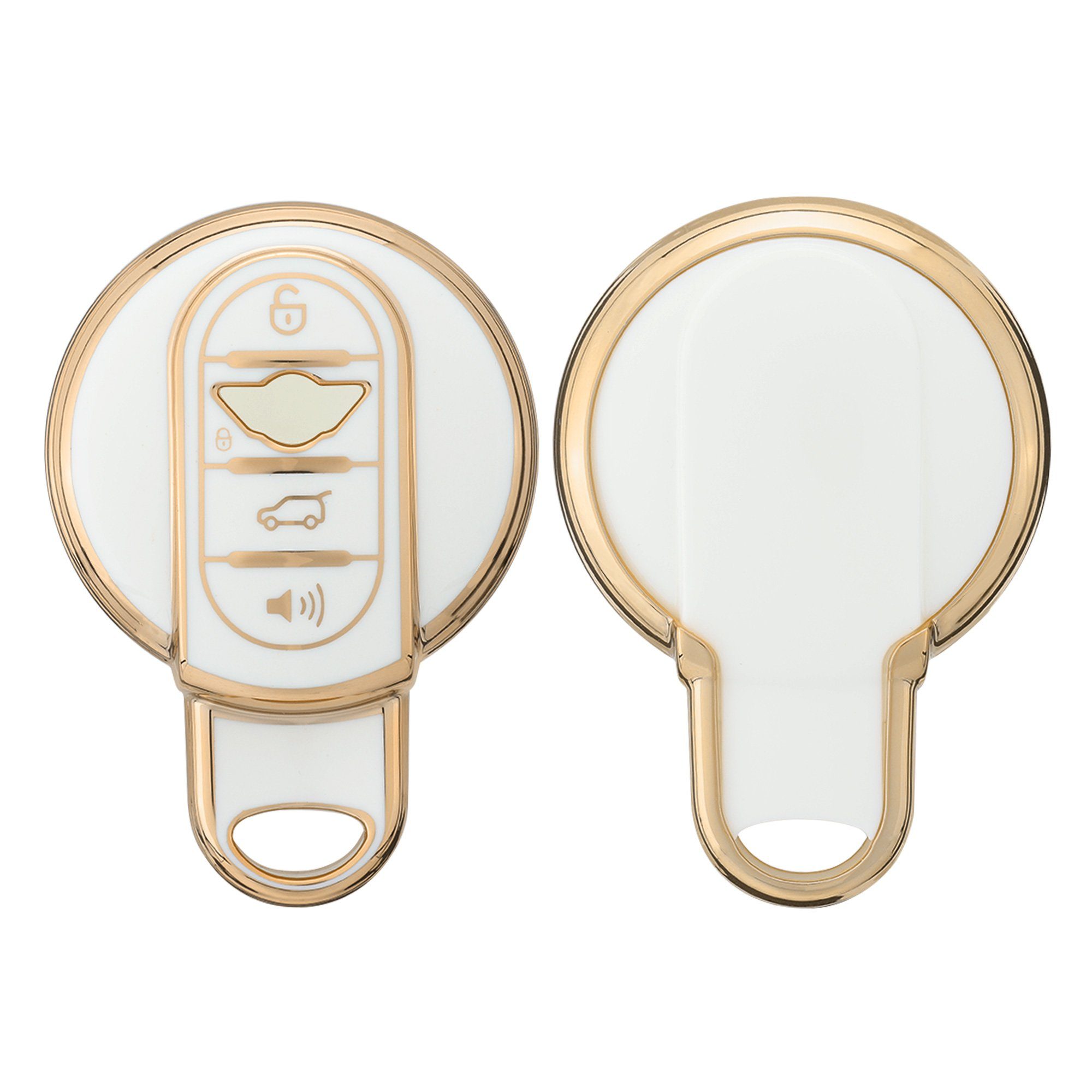 kwmobile Schlüsseltasche Autoschlüssel Hülle für Mini, Schlüsselhülle Silikon Cover Weiß
