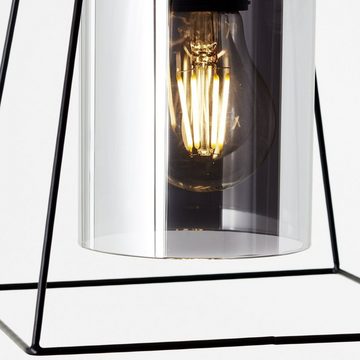 Lightbox Hängeleuchten, ohne Leuchtmittel, 176 x 70 cm, E27, kürzbar, Glasschirme, matt schwarz/rauchglas