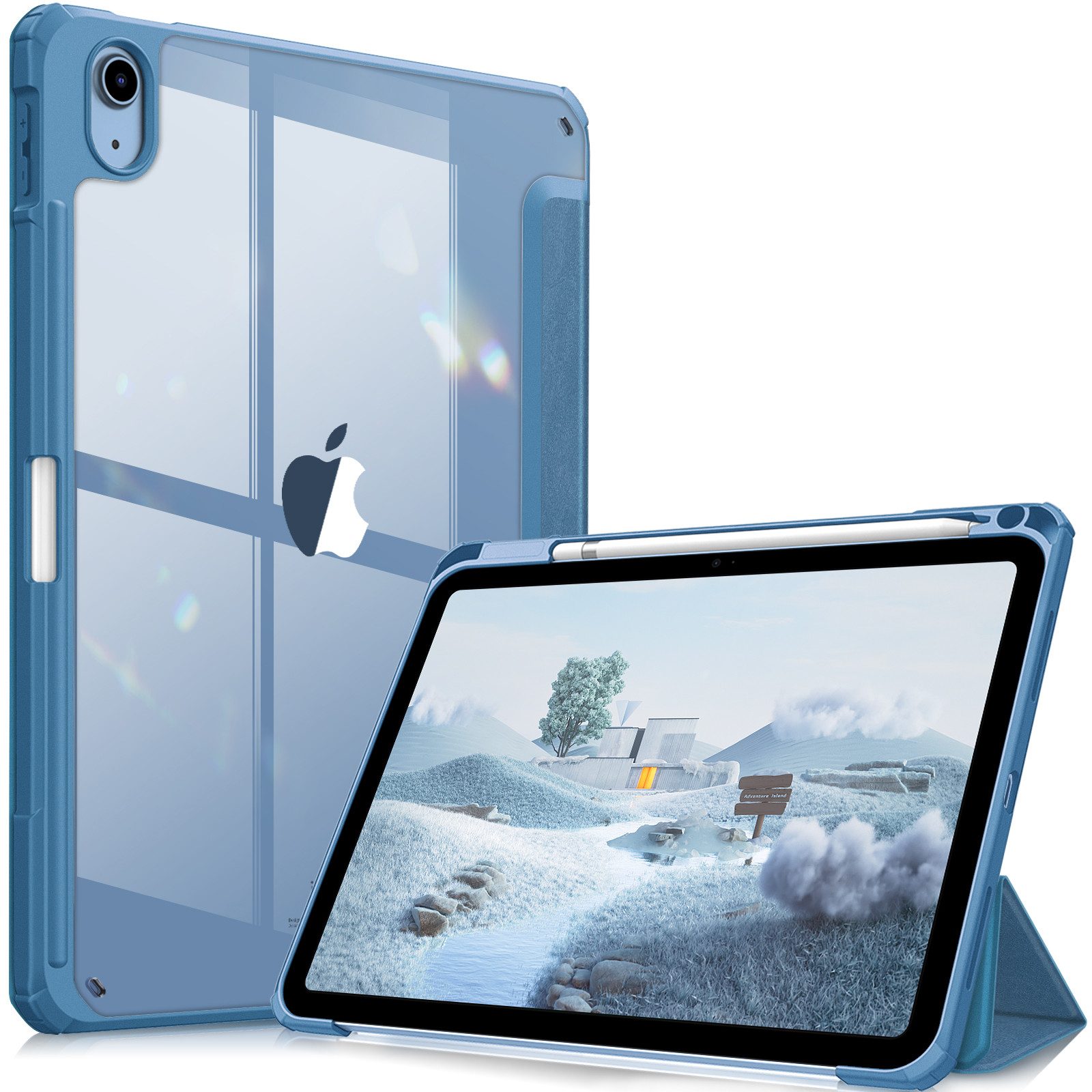 Fintie Tablet-Hülle für iPad 11 Generation 11 Zoll 2025 (A16), iPad 10 Generation 2022 10.9 Zoll, mit Stifthalter, Stoßfeste Hybrid Hülle mit transparenter Hartschale