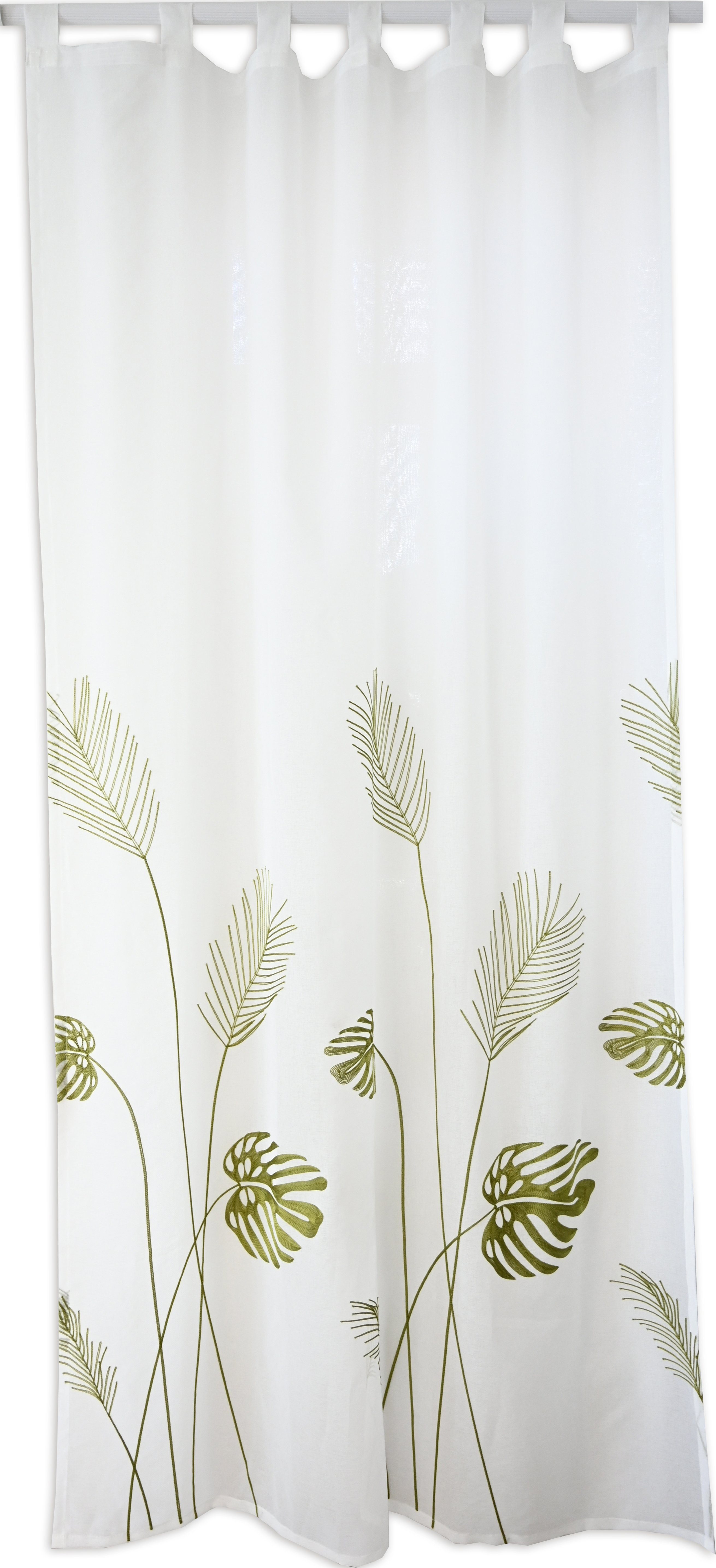 EXPERIENCE Vorhang Schlaufenschal Schlaufenvorhang 2489 40 Weiß Grün 140x24 günstig online kaufen