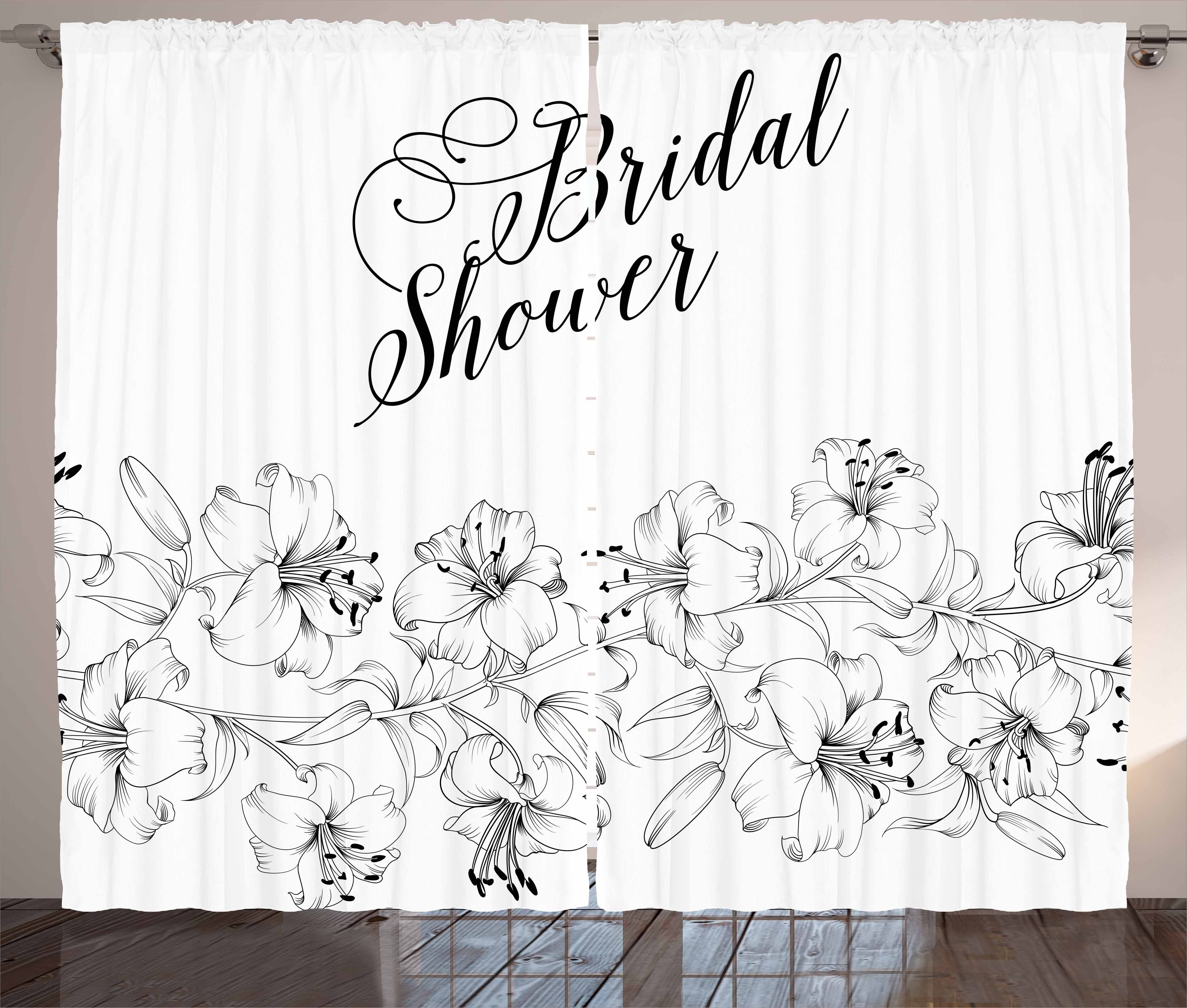 Gardine Schlafzimmer Kräuselband Vorhang mit Schlaufen und Haken, Abakuhaus, Romantisch Braut Partei Blumen | Fertiggardinen