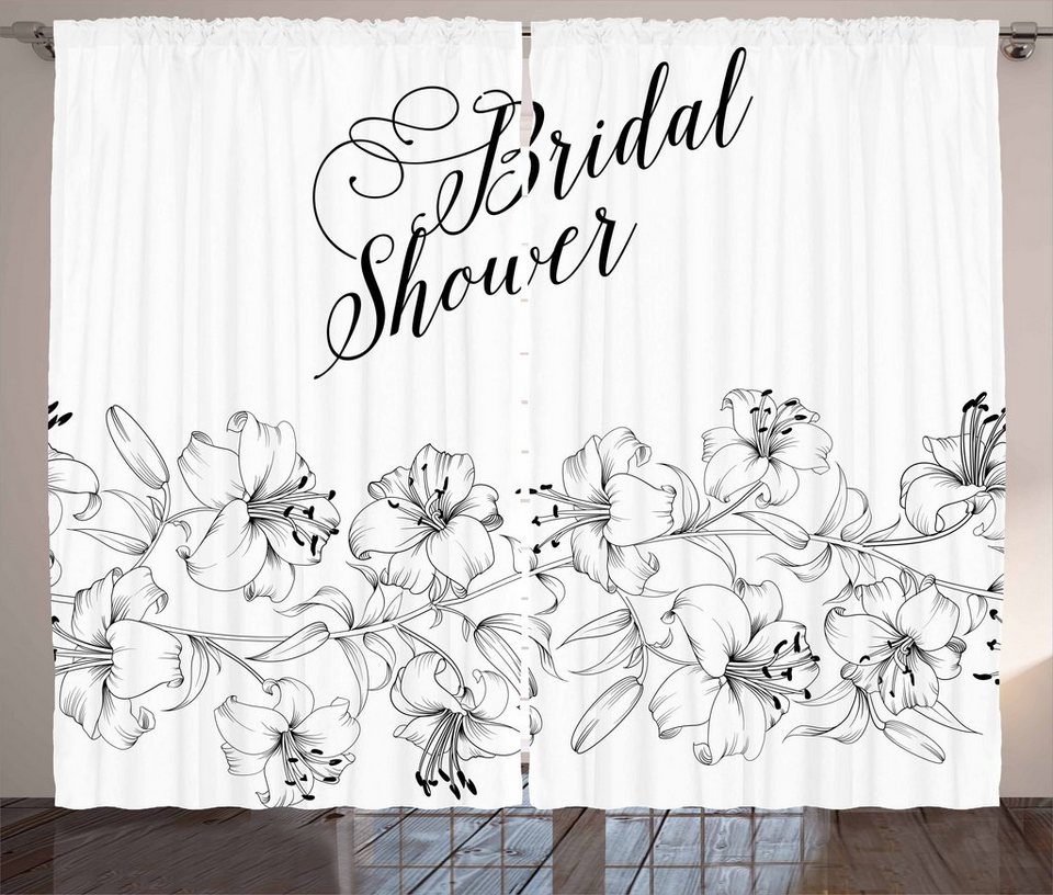 Gardine Schlafzimmer Kräuselband Vorhang mit Schlaufen und Haken,  Abakuhaus, Romantisch Braut Partei Blumen