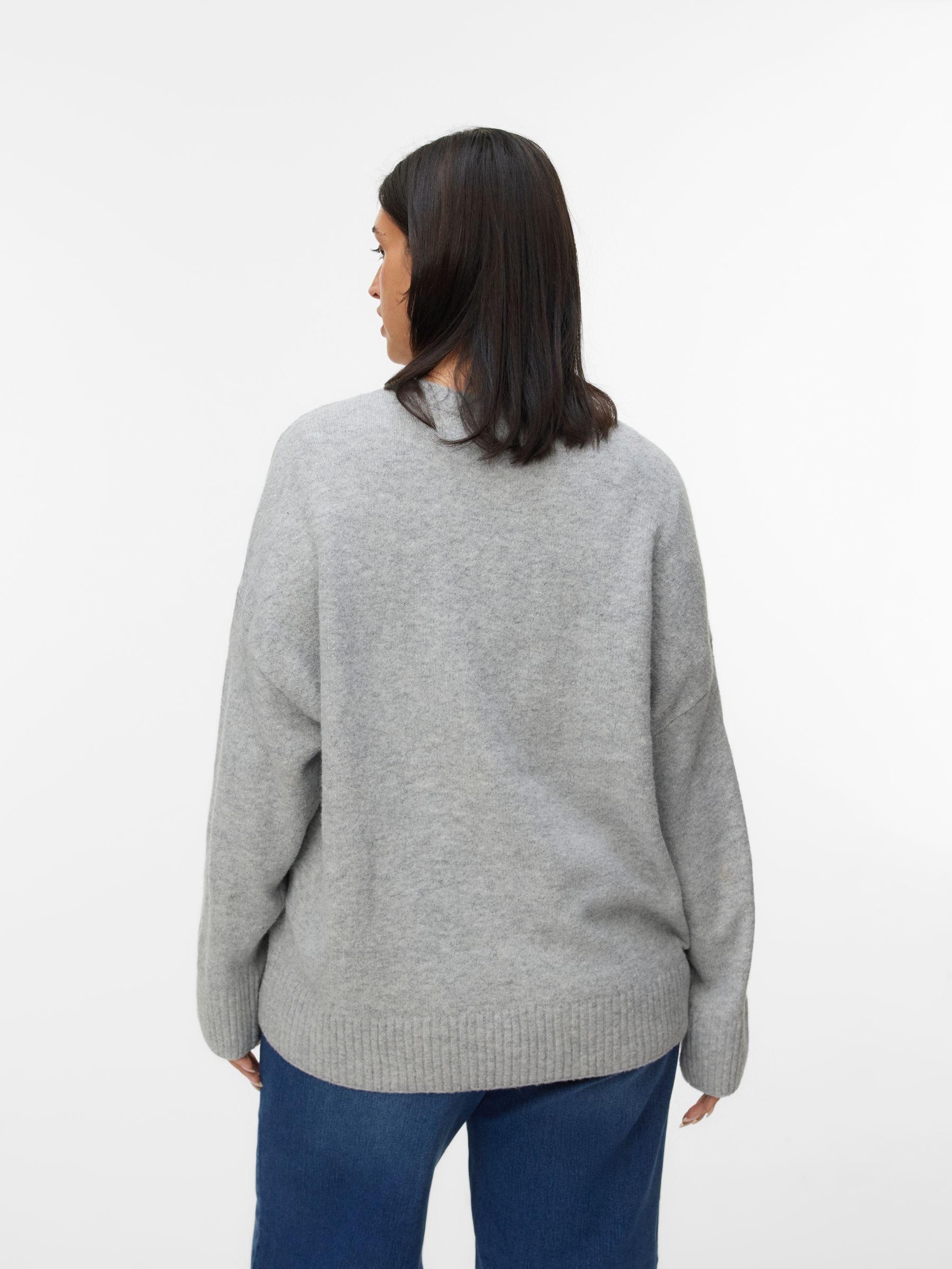 Vero Moda Curve Strickpullover VMCBOOM LS O-NECK PULLOVER GA NOOS CUR