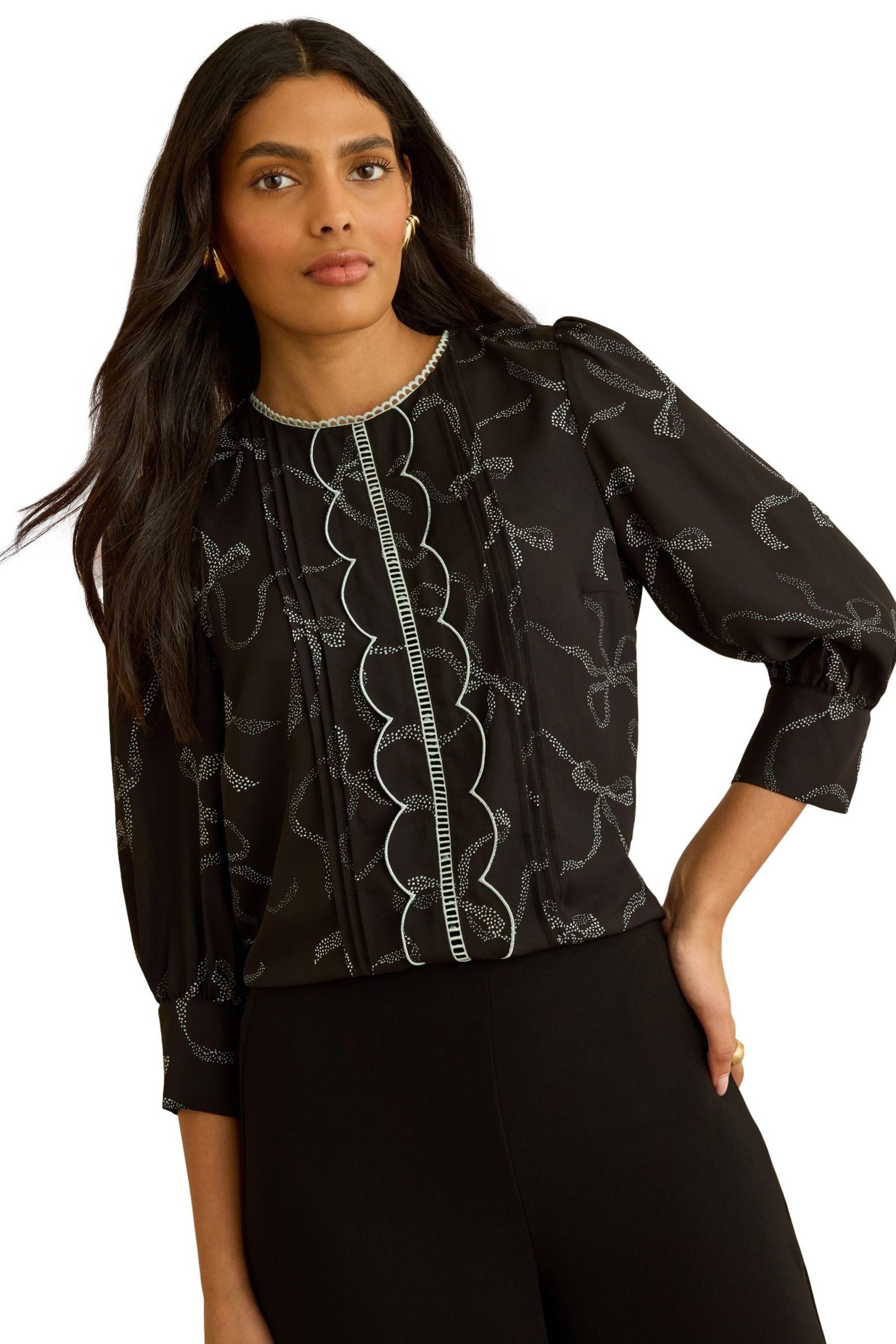 Love & Roses Langarmbluse Love & Roses Bluse mit 3/4-Ärmeln, Regular (1-tlg)