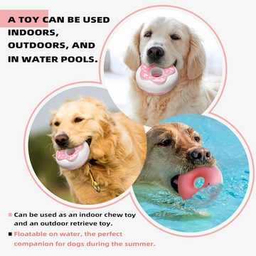 Silberstern Kauspielzeug Hundespielzeug für aggressive Kauer, interaktives Hundespielzeug, Donut-Form, langlebig und stark, saubere Zähne. Backenzähne, gelb