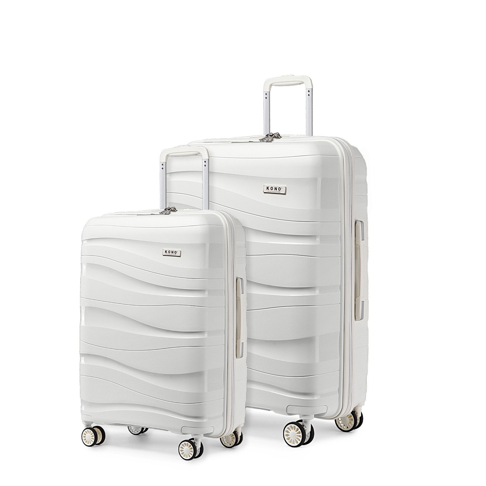 KONO Handgepäck-Trolley Leicht Hartschalenkoffer Reisekoffer mit 4 Rollen und TSA Schloss