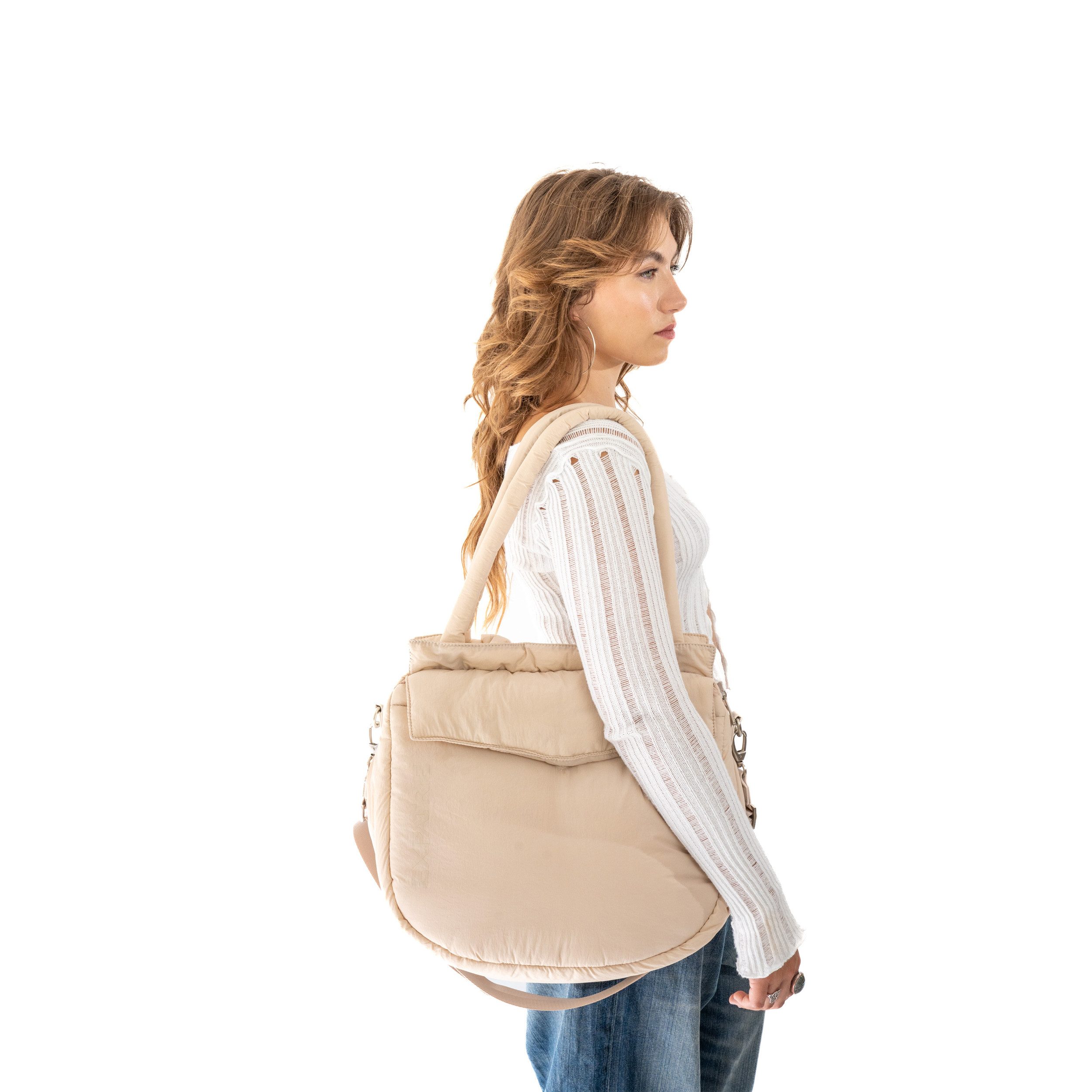 Expatrié Shopper Poppy Shopper im Puffy Design (1-tlg), Nylon Utility Tote Bag mit gepolstertem Laptopfach, Wasserabweisend