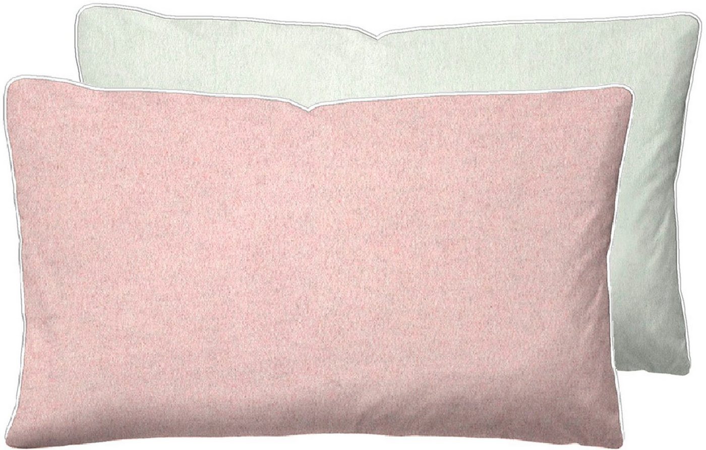Biberna Kissenbezug 0840500 HERMAL Premium Biber Melange-Flanell 100% Baumwolle, (1 Stück), Kissenhülle, wärmend & weich, Reißverschluss, Satinpaspel
