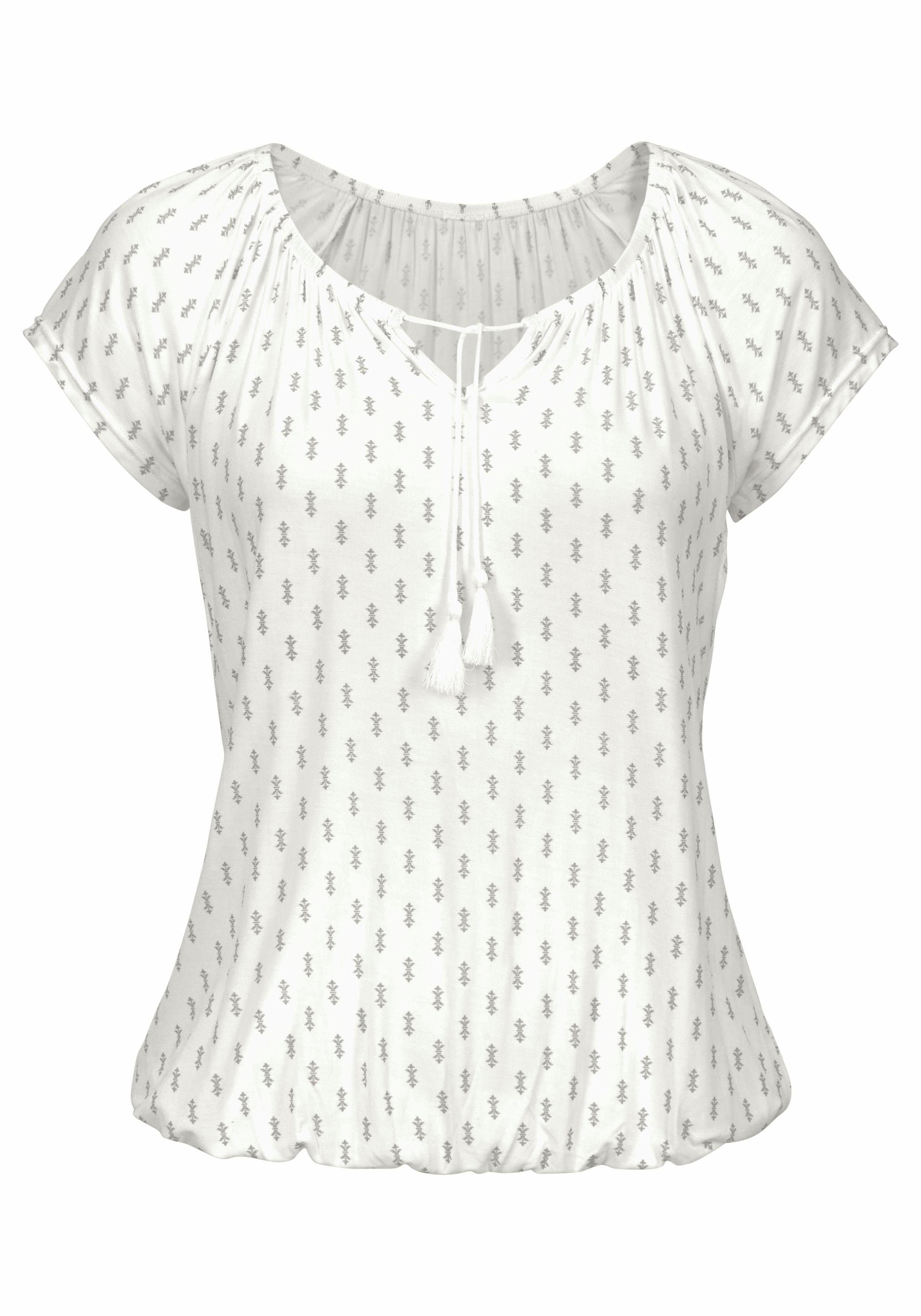 Vivance Kurzarmshirt "mit leicht gerafftem Ausschnitt", (2er-Pack), aus wei günstig online kaufen