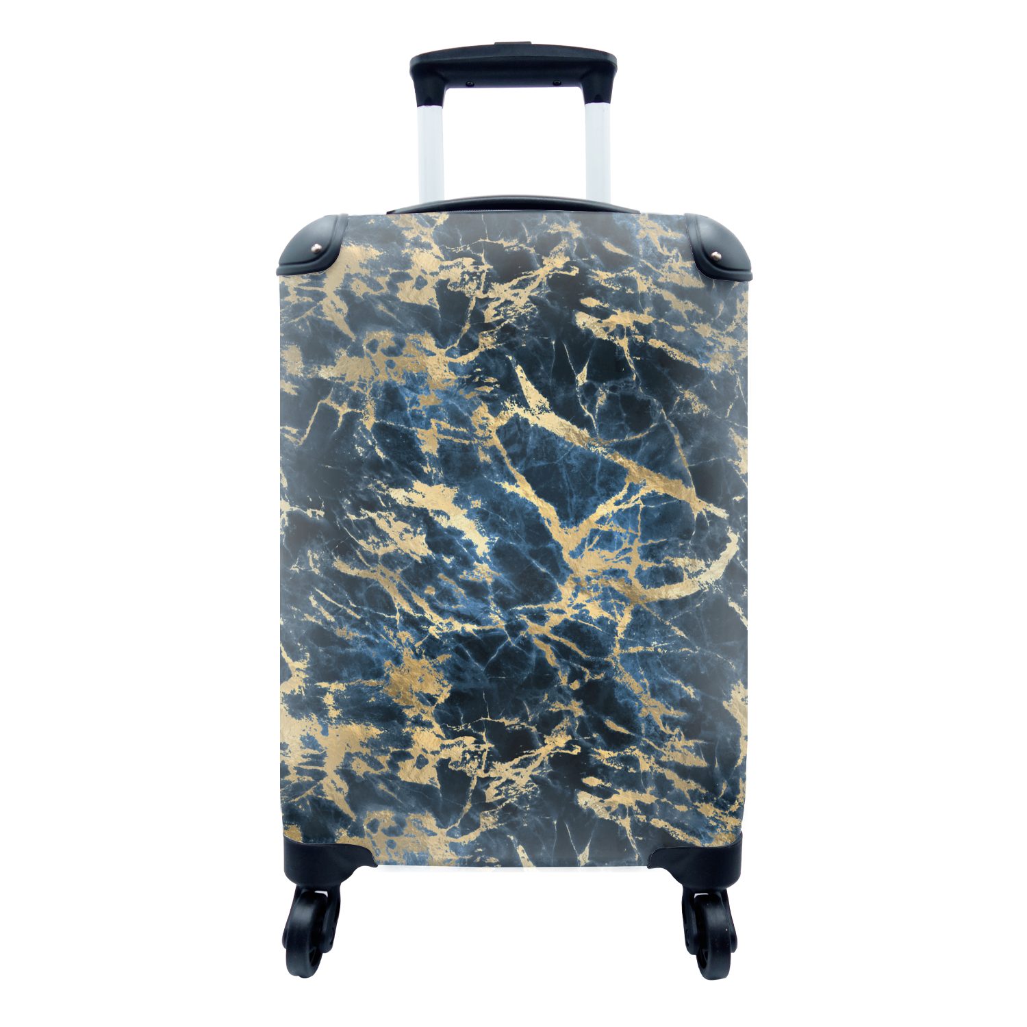 MuchoWow Handgepäckkoffer Marmor - Gold - Luxus - Design, 4 Rollen, Reisetasche mit rollen, Handgepäck für Ferien, Trolley, Reisekoffer