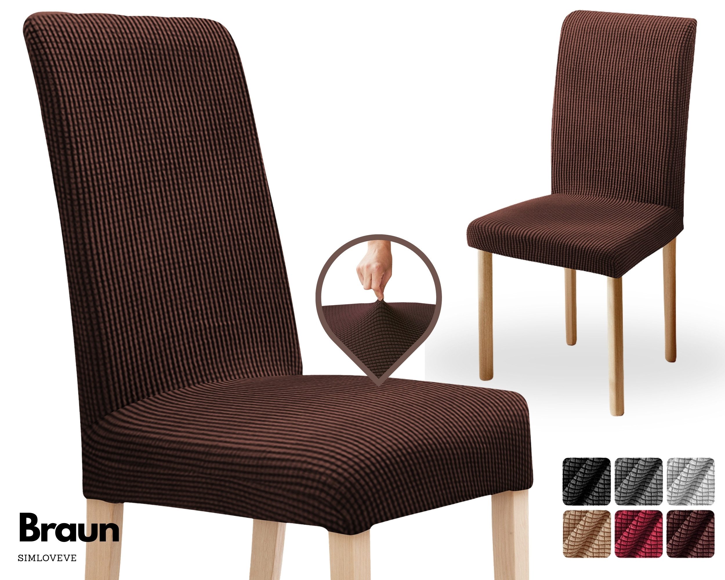 Simloveve Stuhlhusse Stretch Stuhlbezug Waschbar Schutz & Dekoration für St günstig online kaufen