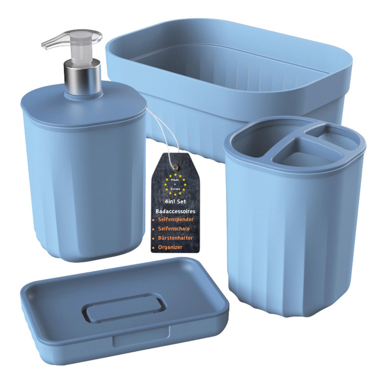Engelland Badaccessoire-Set Badezimmer-Set, 4-teilig, bestehend aus Seifens günstig online kaufen